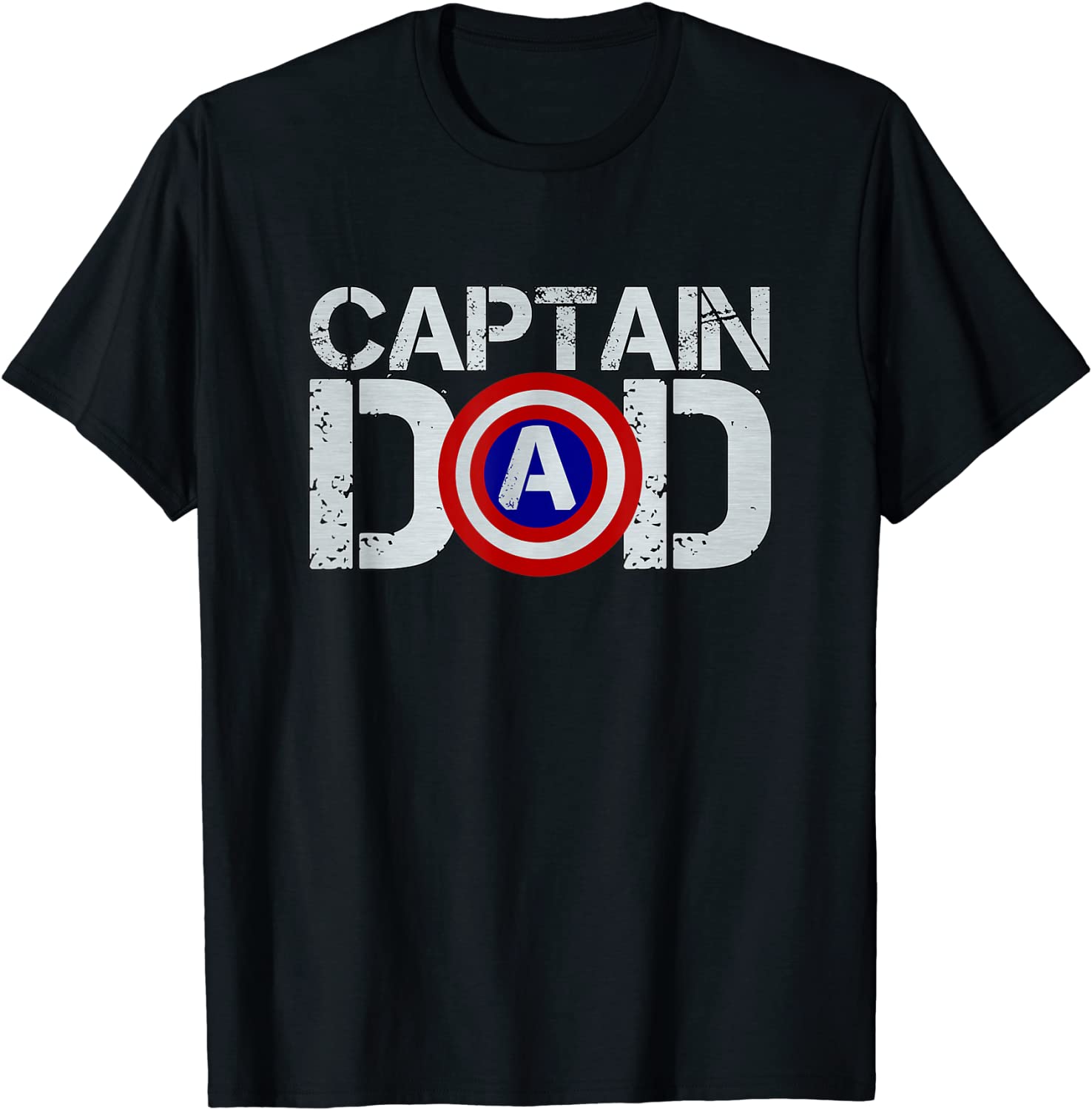 Mens Christmas Gift For Dad Birthday Captain Dad Superhero T-Shirt