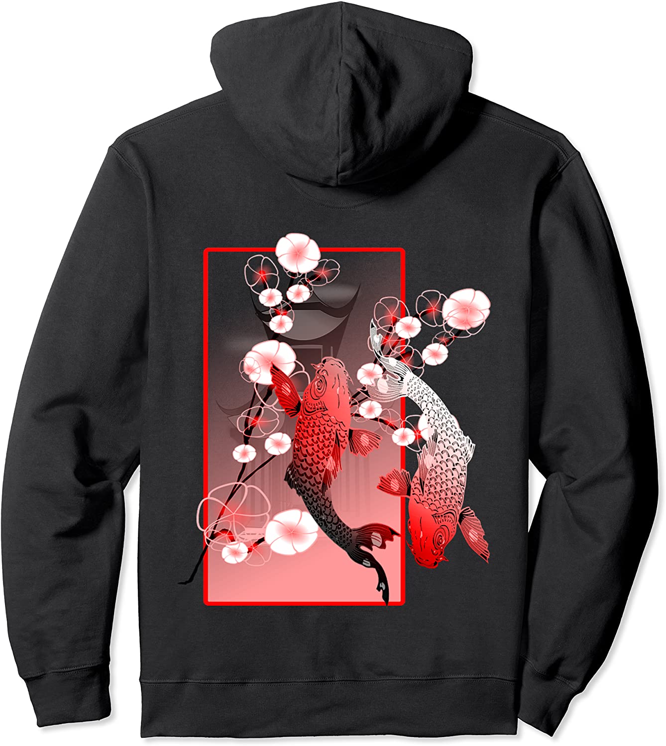Japanese Koi Carp Nishikigoi Fish Cherry Blossom Pullover Hoodie