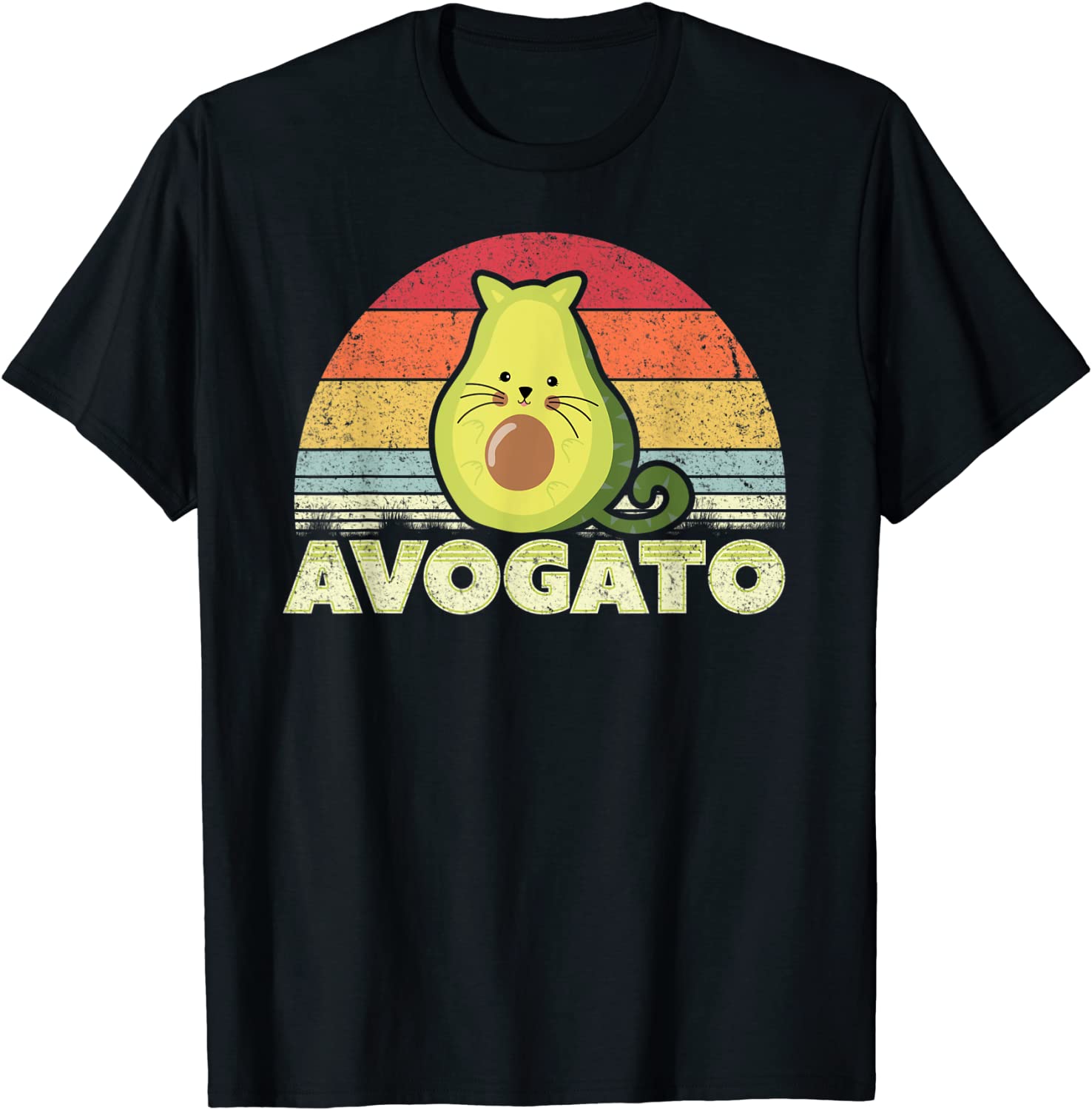 Avogato Retro Cat Avocado Cinco De Mayo T-Shirt