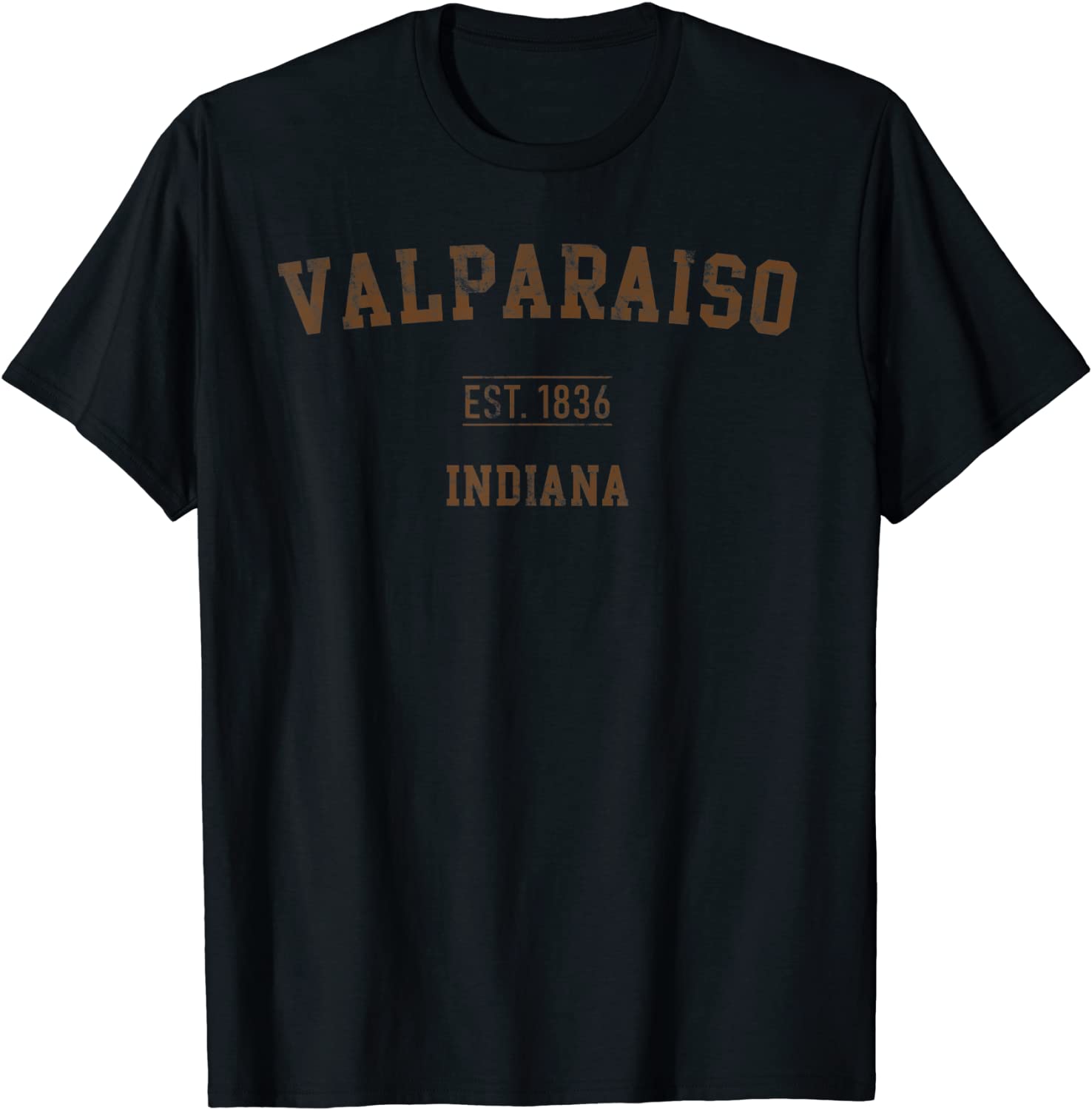 Valparaiso Indiana Distressed Text Sport Style T-Shirt