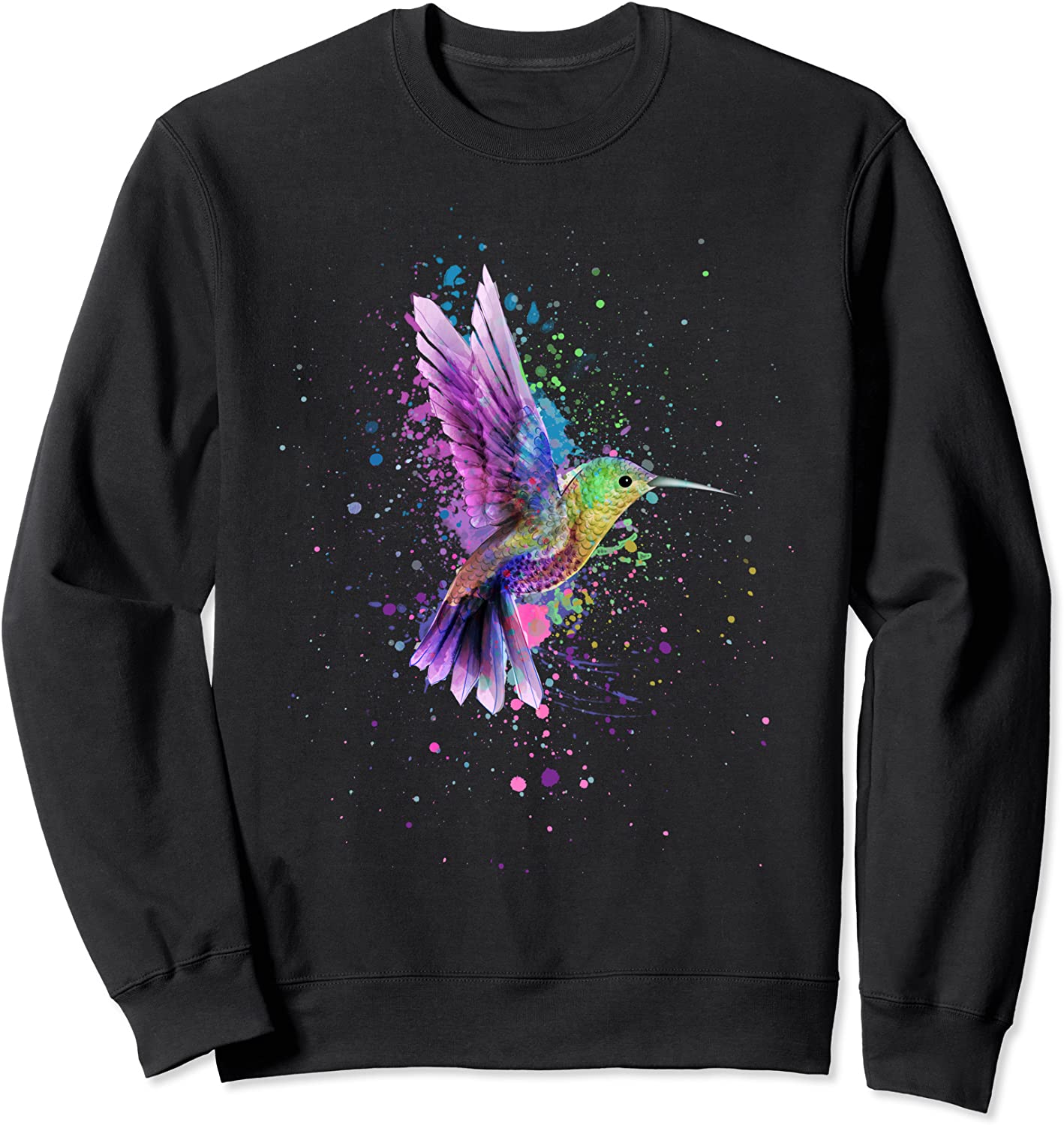 Hummingbird Watercolor Art Design Sweatshirt