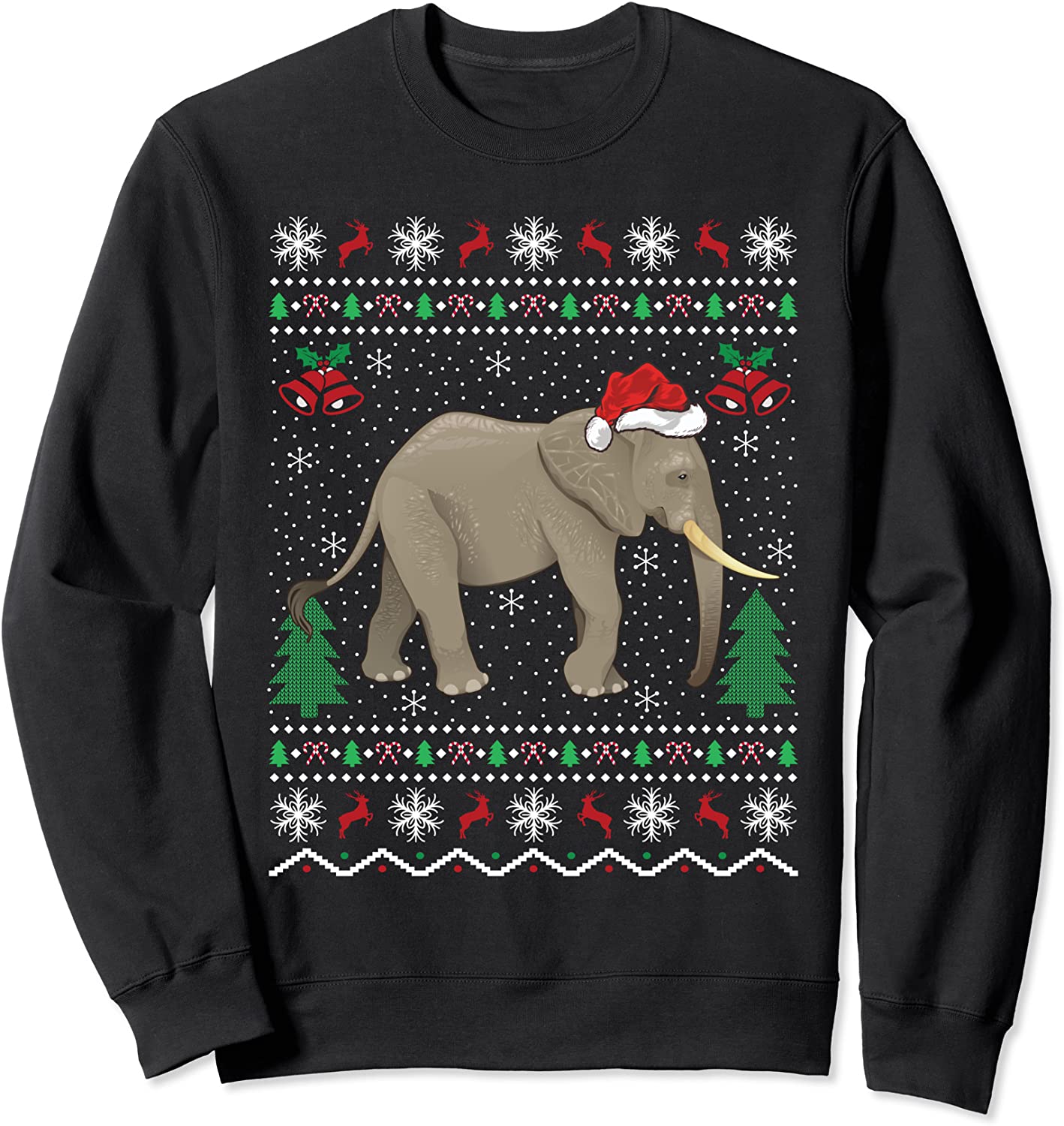 Elephant Animal Lover Xmas Gift Ugly Elephant Christmas Sweatshirt