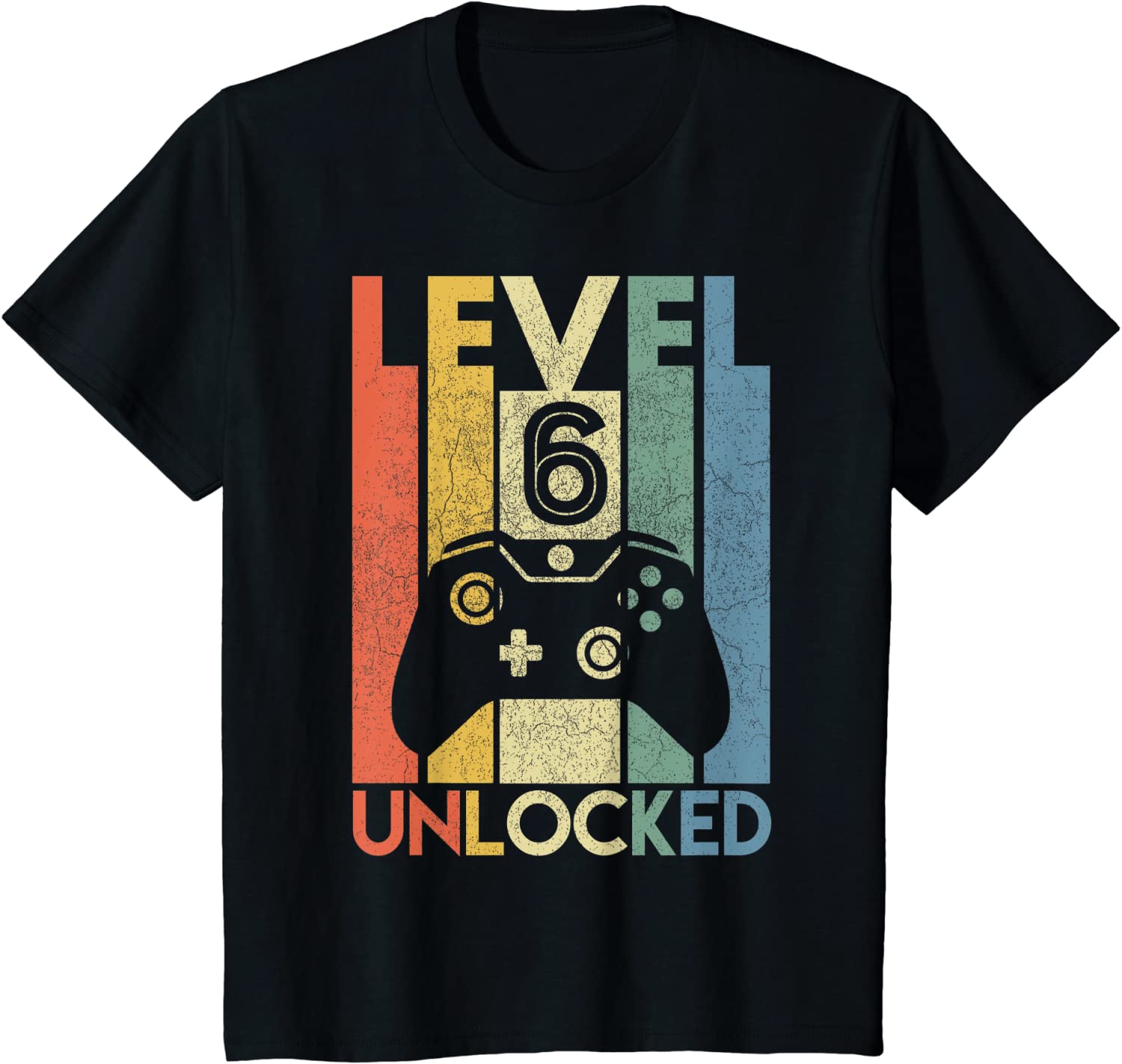 Kids Level 6 Unlocked Shirt Funny Video Gamer 6th Birthday Gift T-Shirt