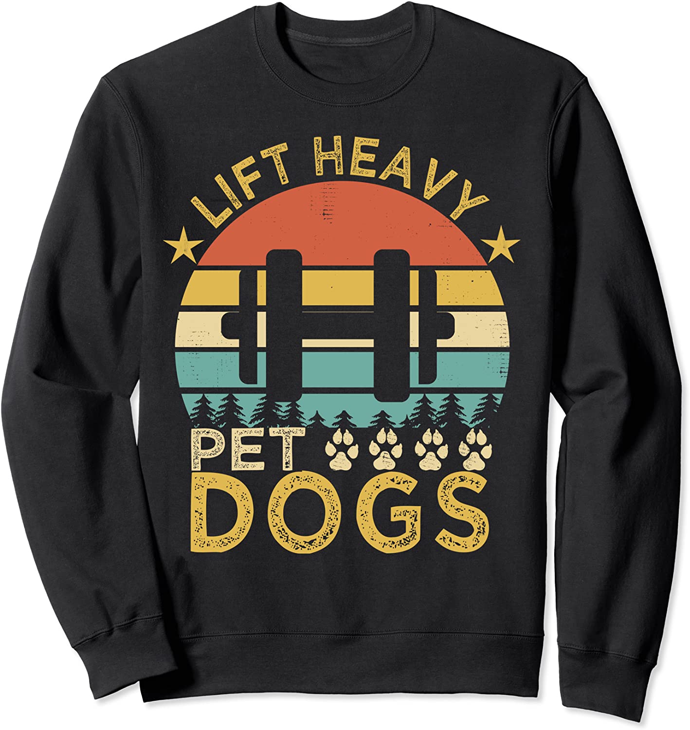 Retro Vintage Weightlifters Lift Heavy Pet Dogs Sweatshirt