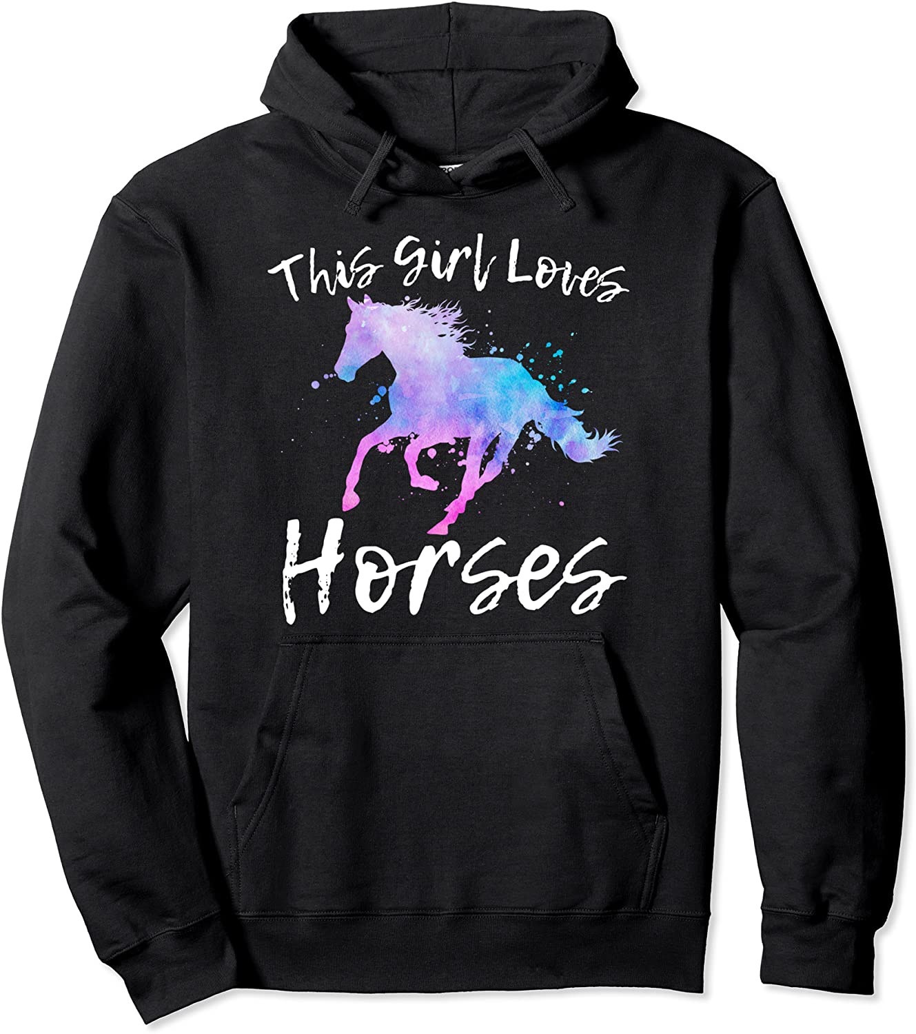 THIS GIRL LOVES HORSES Equestrian Riding Teen Girl Kid Women Pullover Hoodie