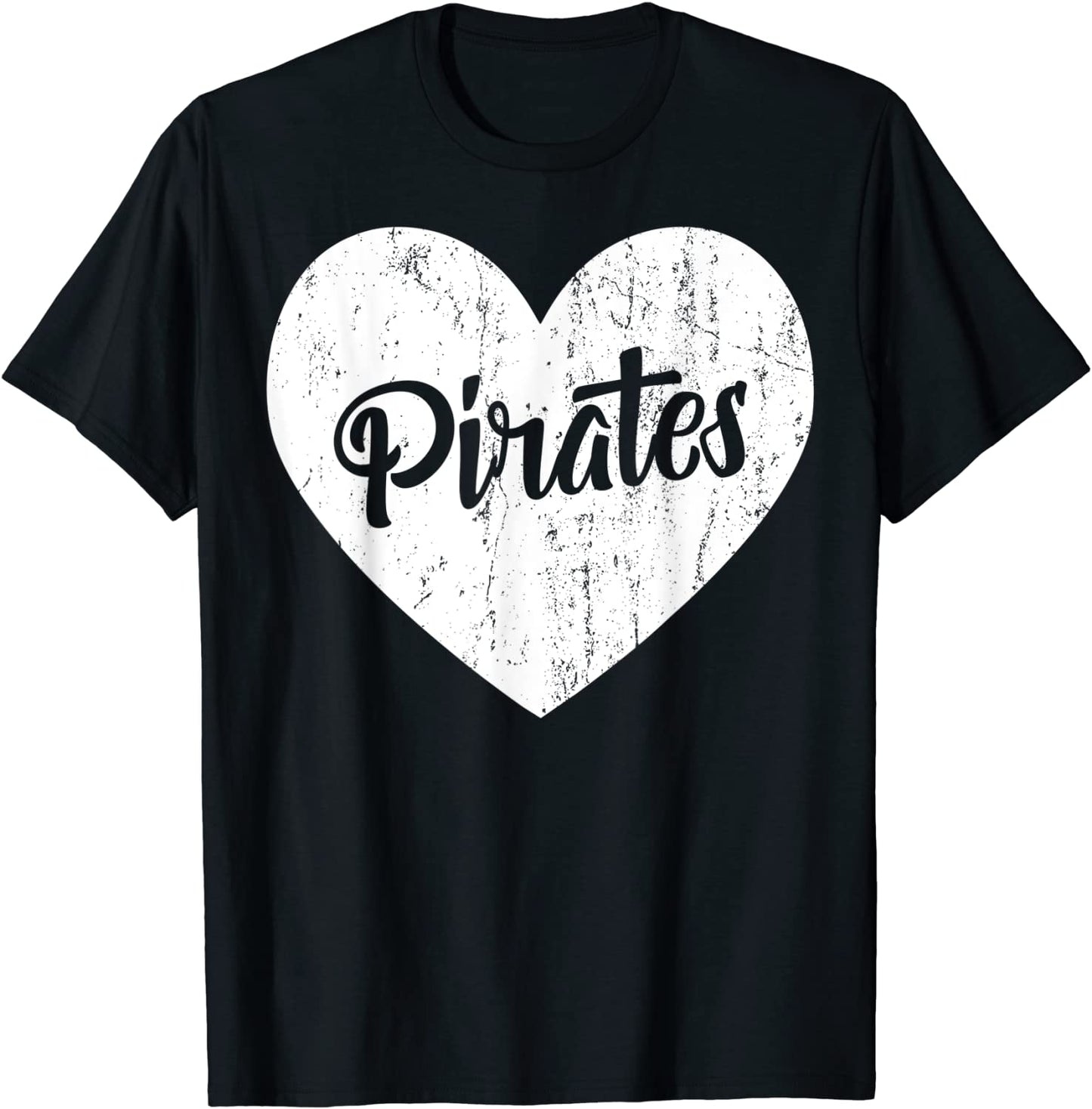 Pirates School Sports Fan Team Spirit Mascot Cute Heart Gift T-Shirt