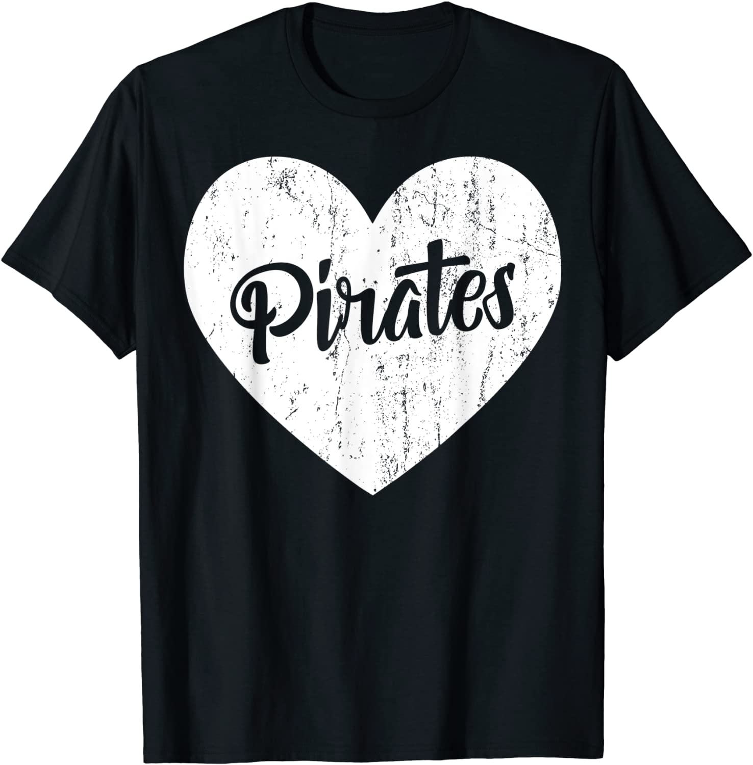 Pirates School Sports Fan Team Spirit Mascot Cute Heart Gift T-Shirt