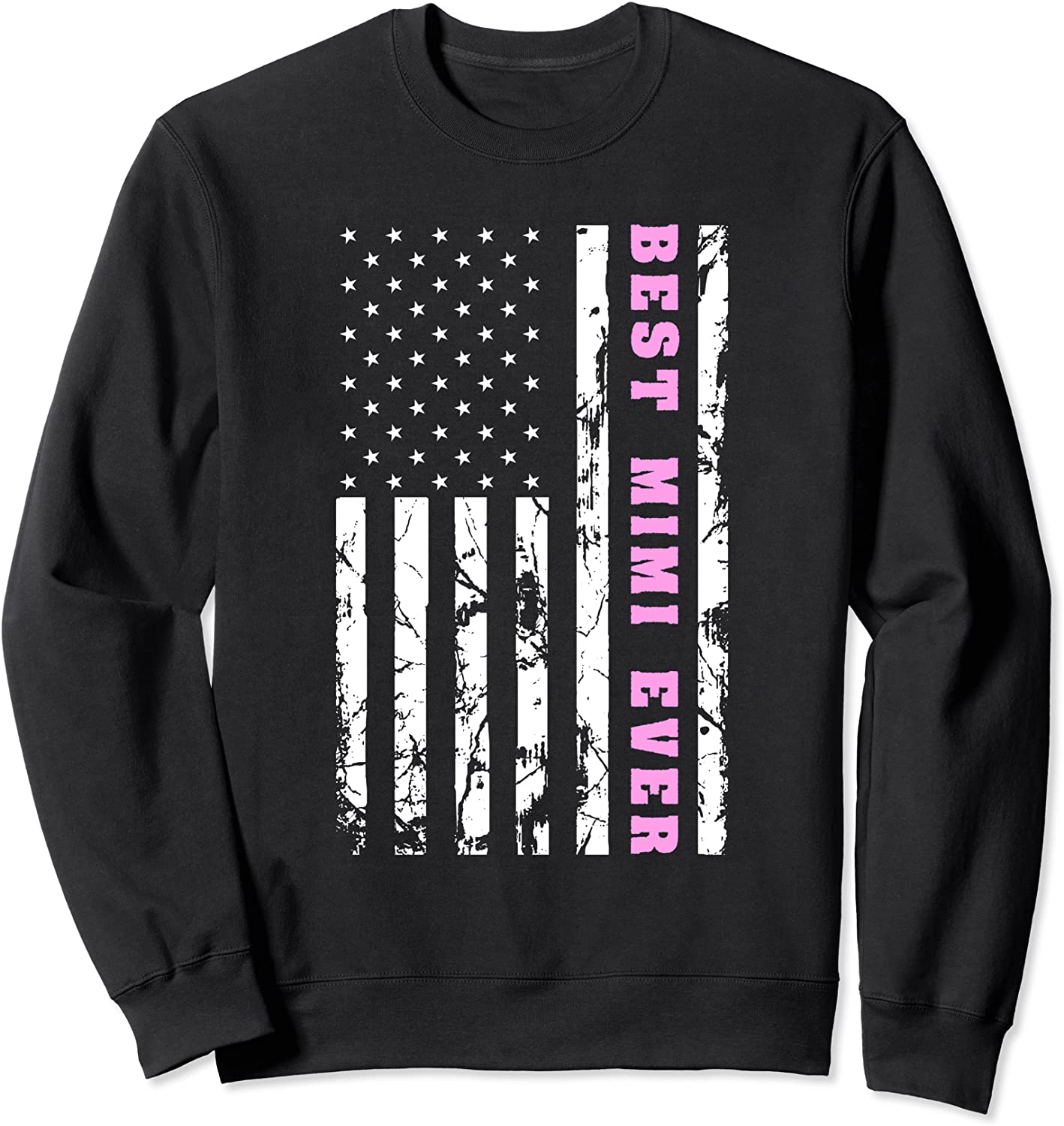 USA Distressed American Flag Mimi Best Gift For Grandma Chri Sweatshirt
