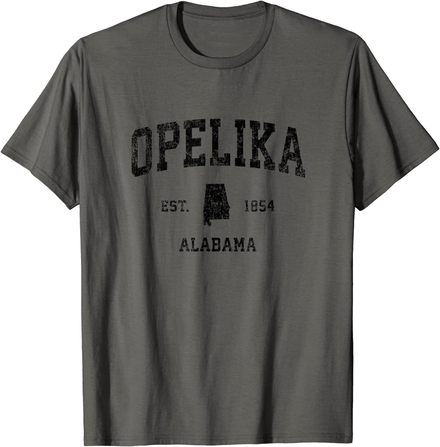 Opelika Alabama AL Vintage Sports Design Black Print T-Shirt