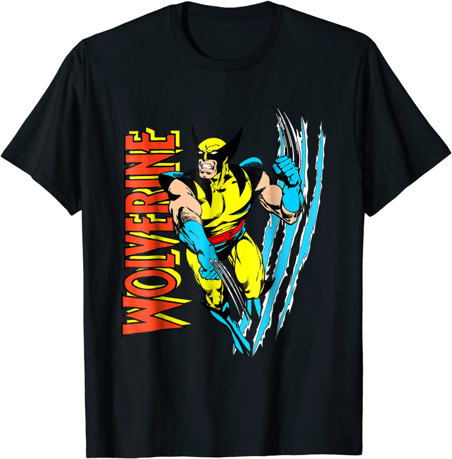 Marvel X-Men Wolverine Vintage Claw Slice Graphic T-Shirt