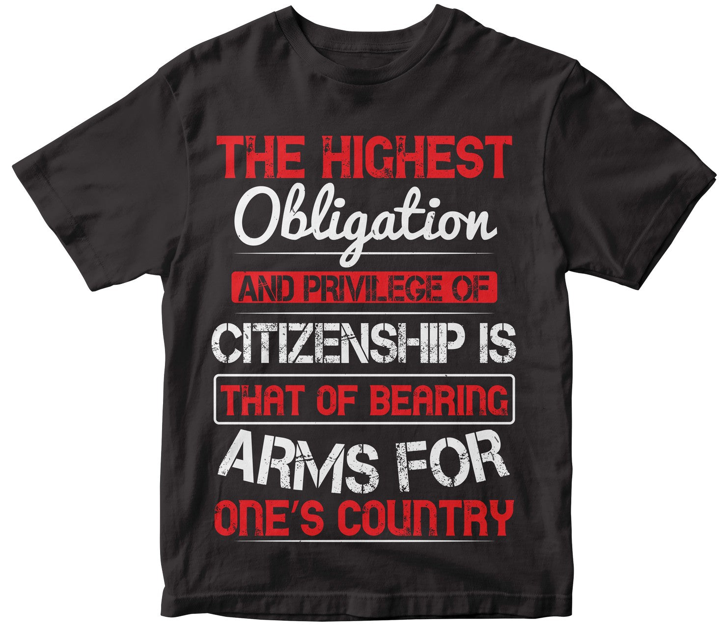 The Highest Obligation And Privilege Of Citizenship Is That Of Bearing Arms For One’S Country