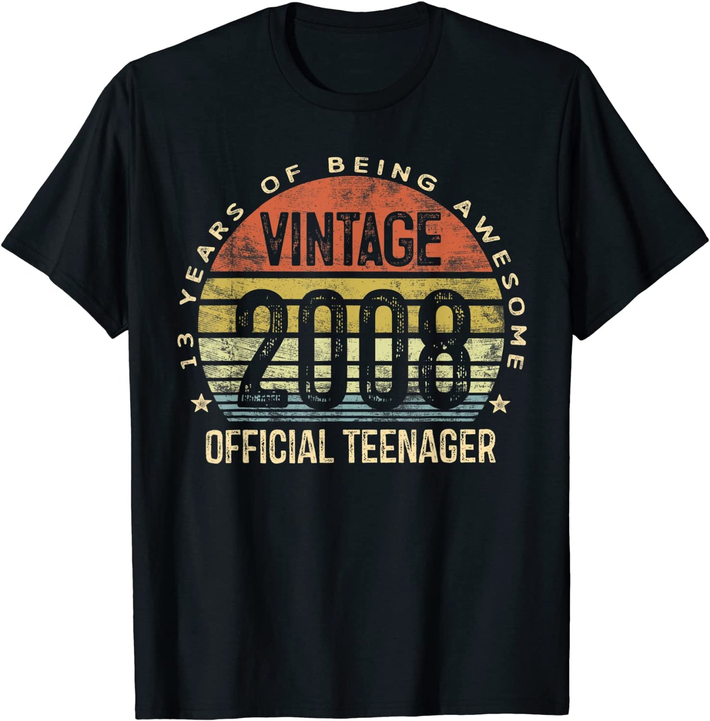 Vintage 2008 Official Teenager 13 Years Of Being Awesome T-Shirt