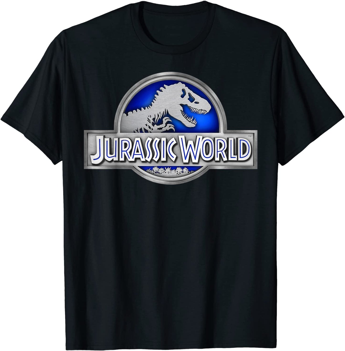 Jurassic World Classic Blue Glow Fossil Logo Graphic T-Shirt