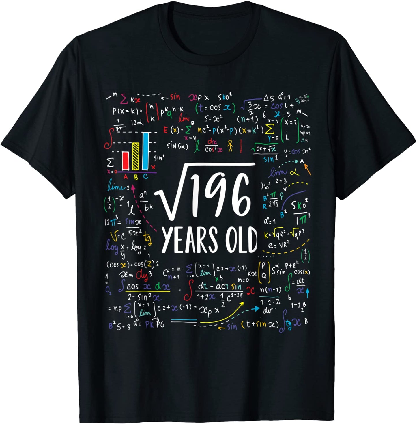 Square Root Of 196 14th Birthday 14 Year Old Gifts Math Bday T-Shirt