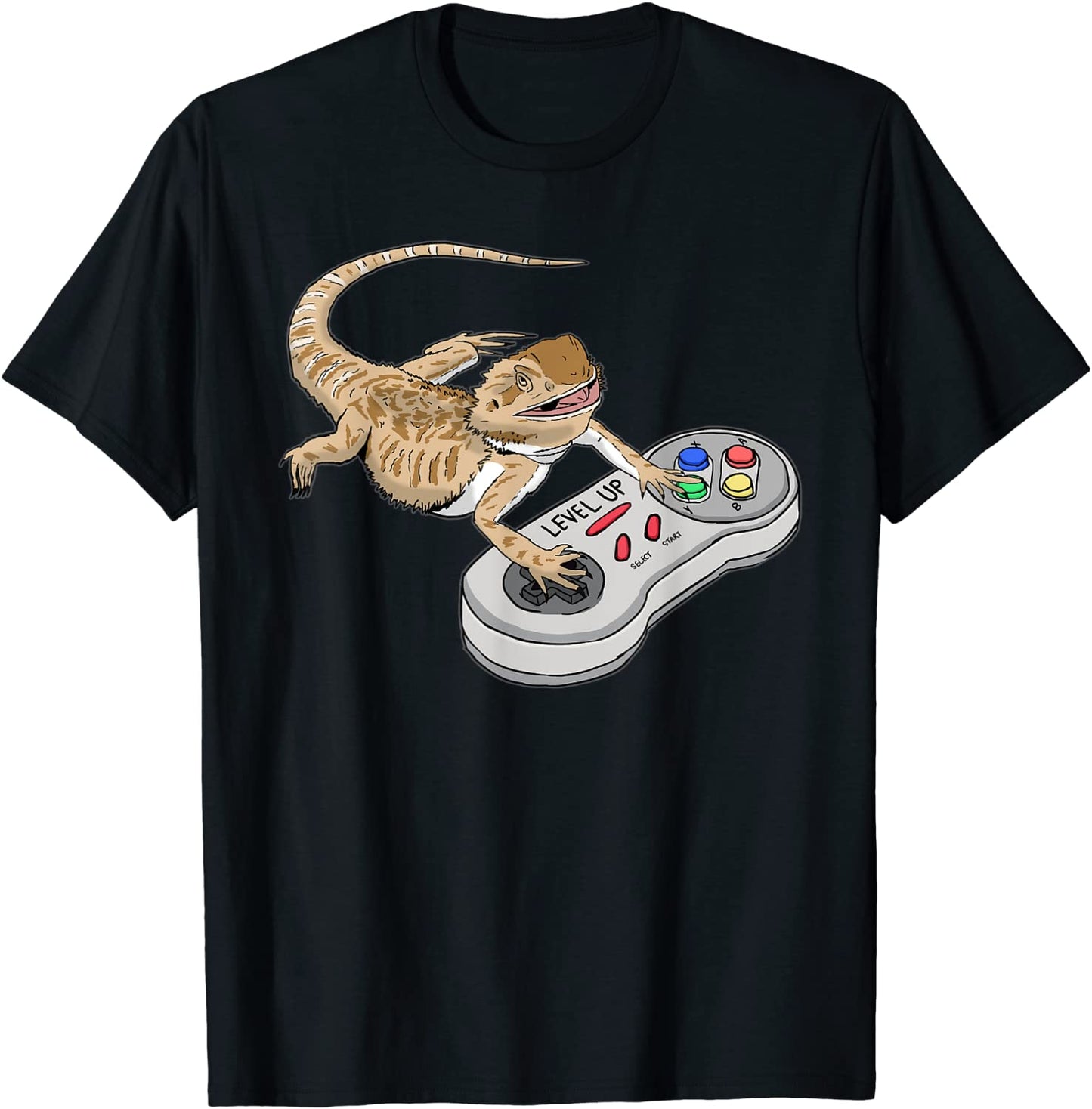 Bearded Dragon Playing Video Game Reptiles Pagona Gamers T-Shirt