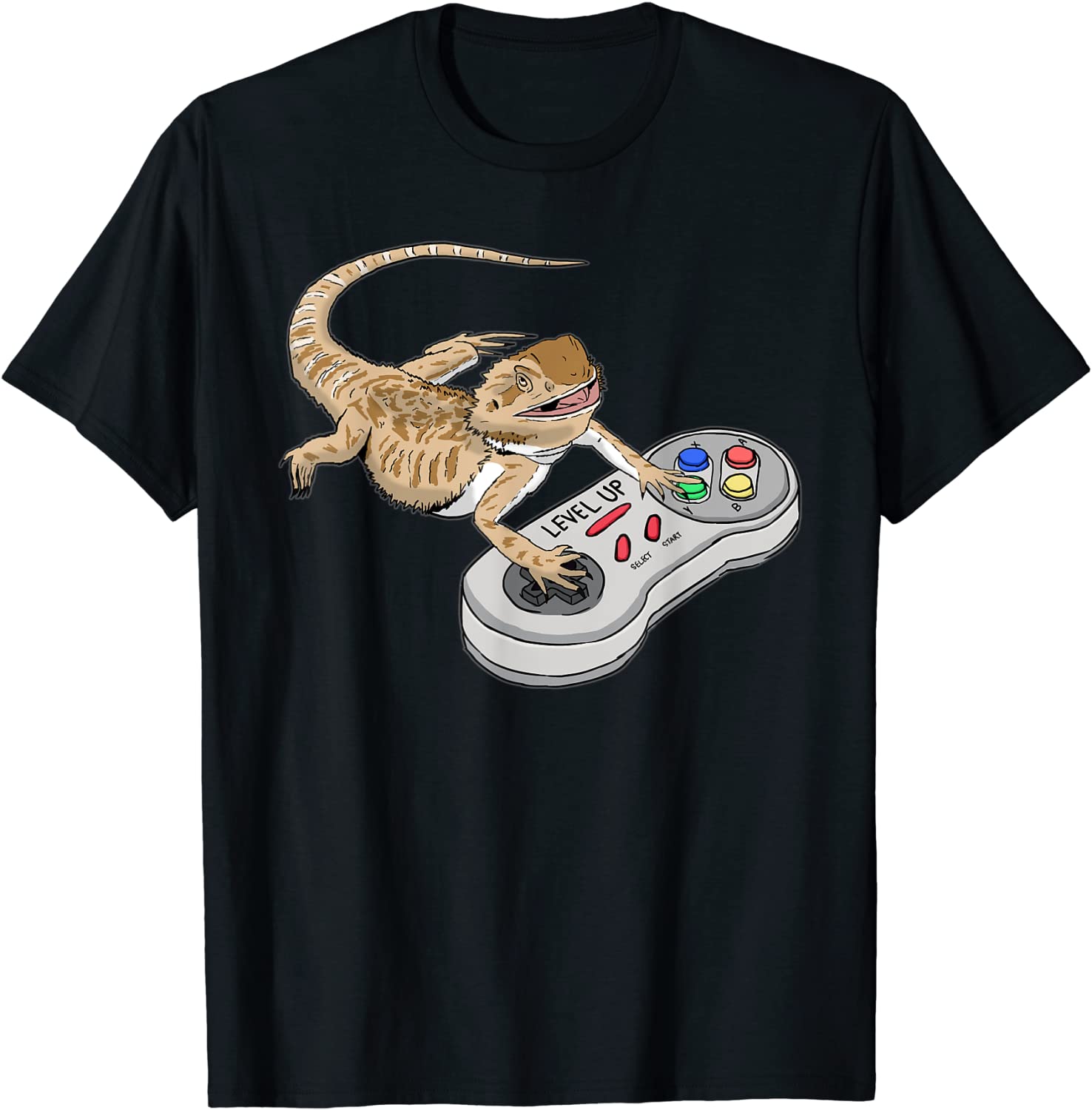 Bearded Dragon Playing Video Game Reptiles Pagona Gamers T-Shirt