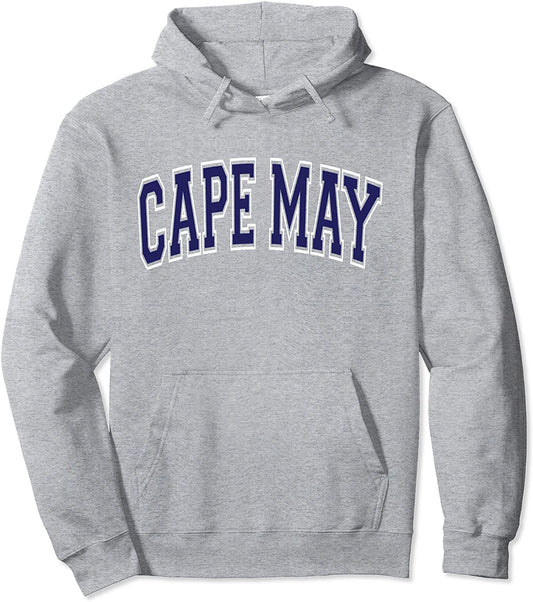 Cape May New Jersey NJ Varsity Style Navy Blue Text Pullover Hoodie