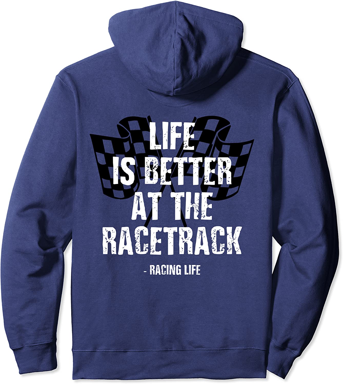 Dirt Track Racing Gear Checker Flag Racing Race Flag Pullover Hoodie
