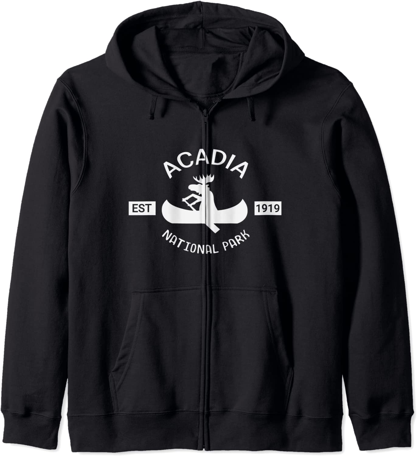 Maine Sweatshirt Acadia National Park Moose Canoe Hoodie