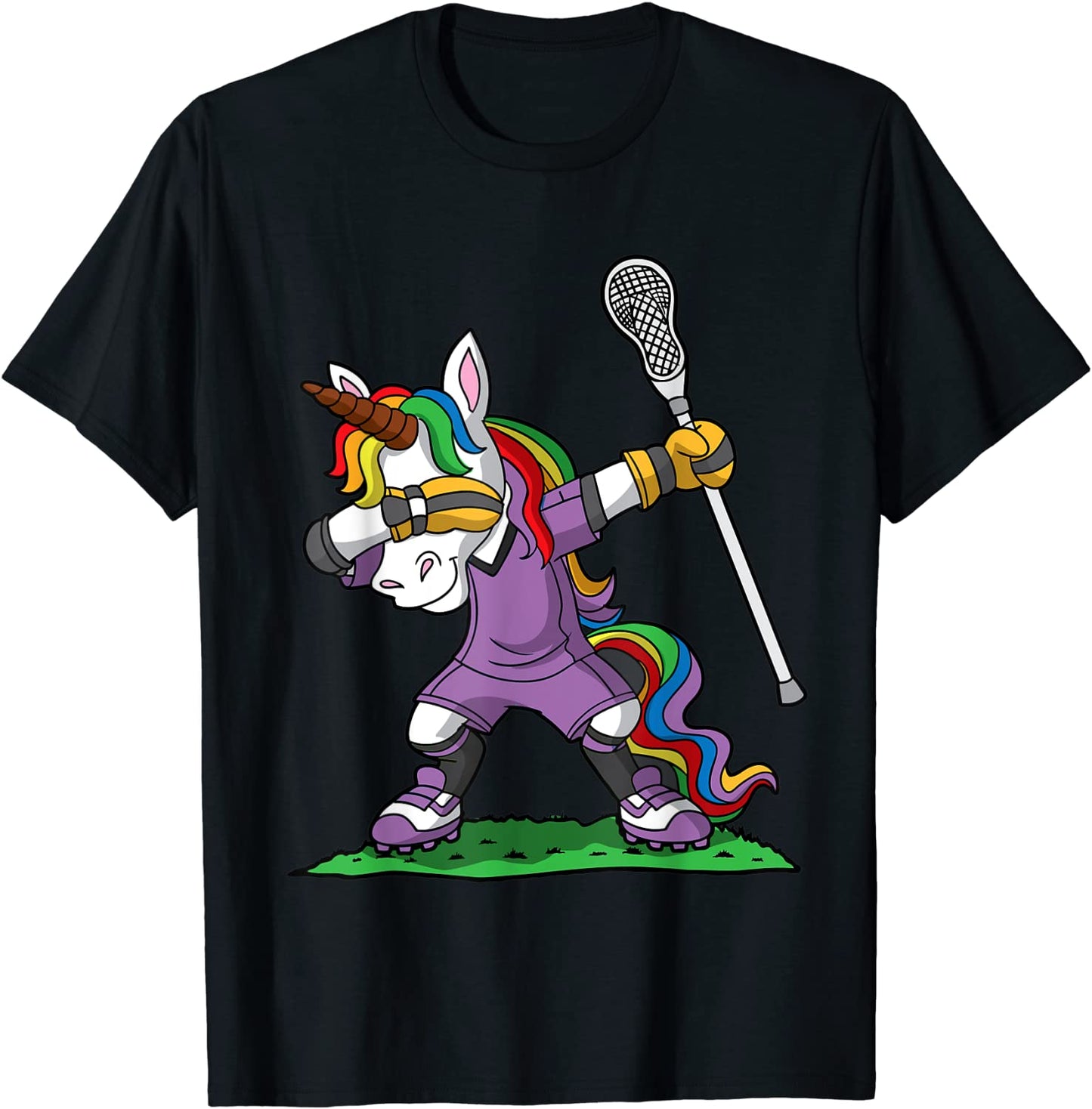 Dabbing Unicorn Lacrosse LAX Sports Dab Dance Cute Gift T-Shirt