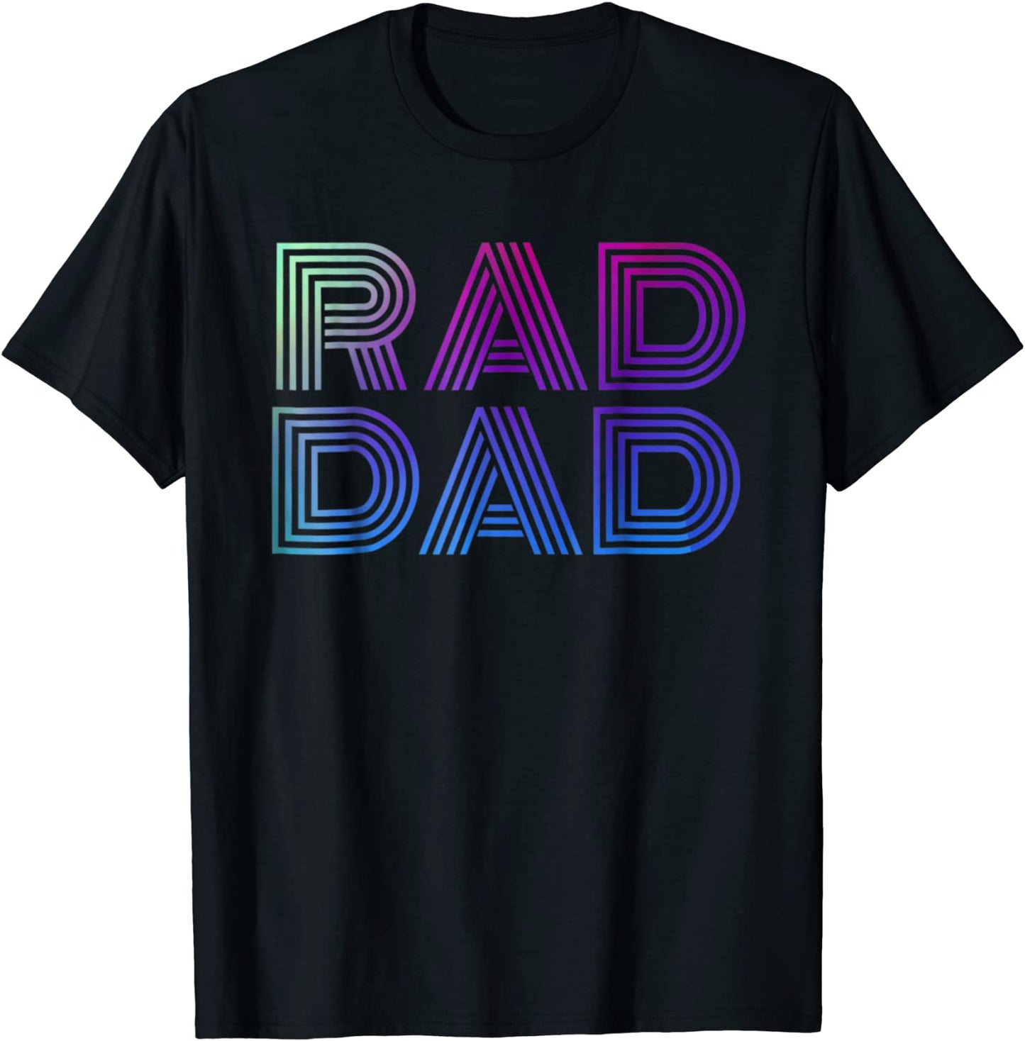 Mens Mens Rad Dad 1980s Retro T-Shirt Fathers Day Shirt