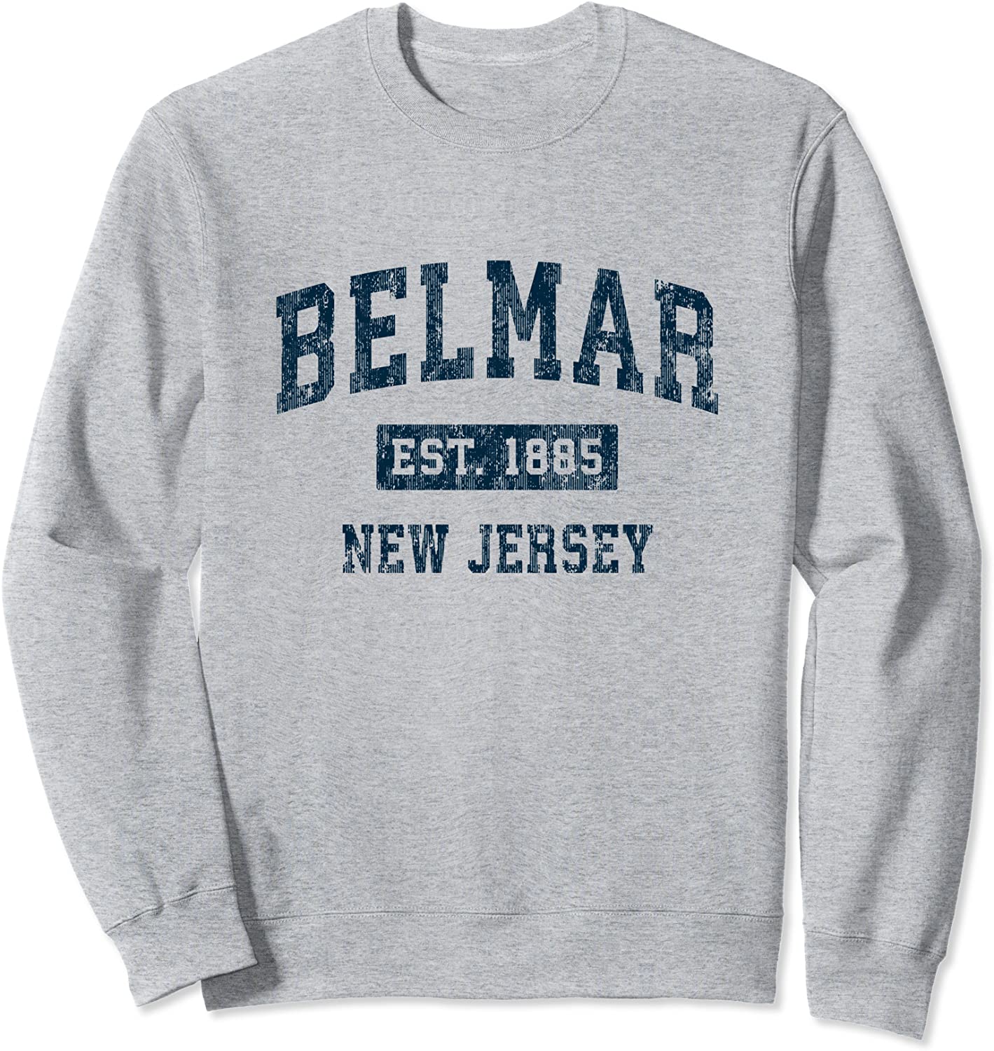Belmar New Jersey NJ Vintage Sports Design Navy Print Sweatshirt