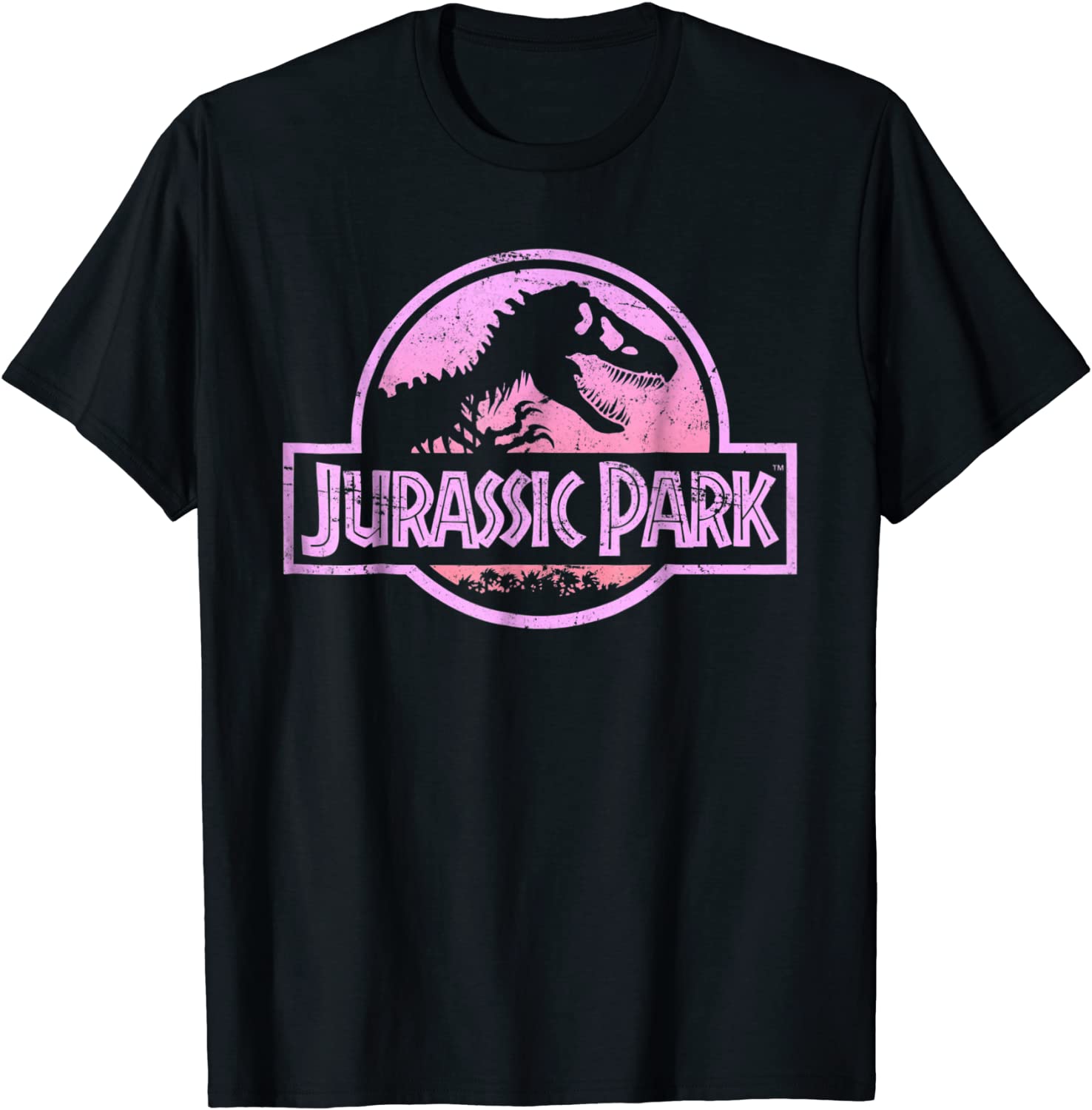 Jurassic Park Retro Neon Pink Logo Graphic T-Shirt