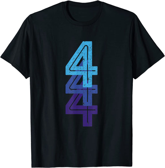 4 Vintage Lucky Number 4th Year Birthday Age Sports - 4 T-Shirt