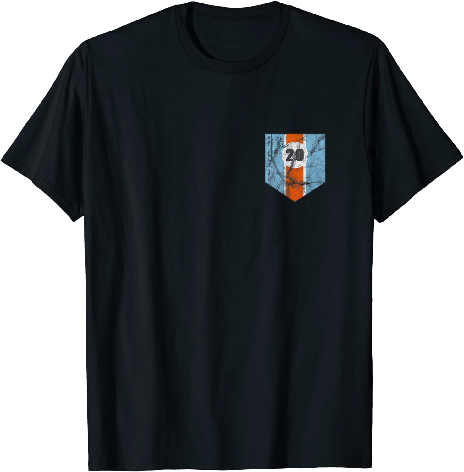Vintage Car Racing and Motorsport Race Livery Design Pocket T-Shirt