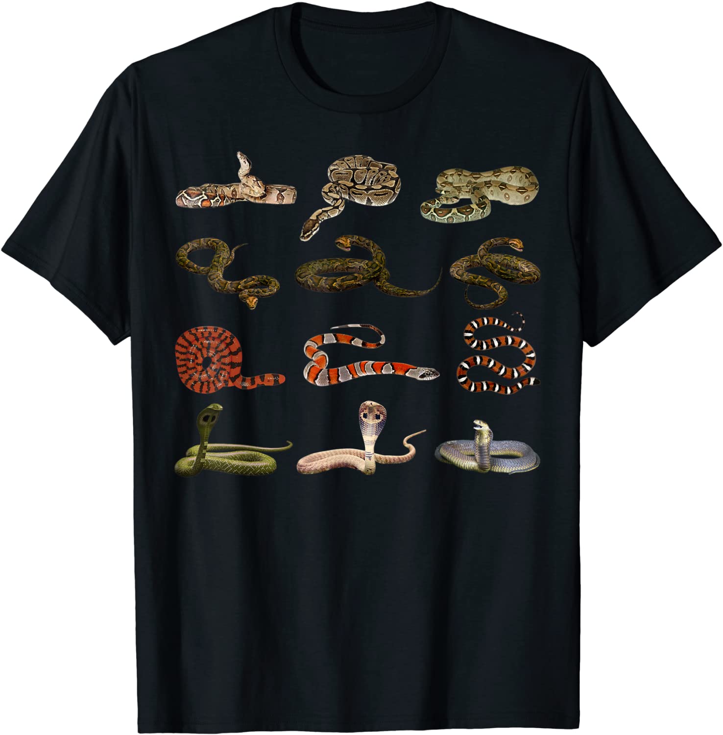 Different Types Of Snakes Boys Kids Girl Educational Serpent T-Shirt