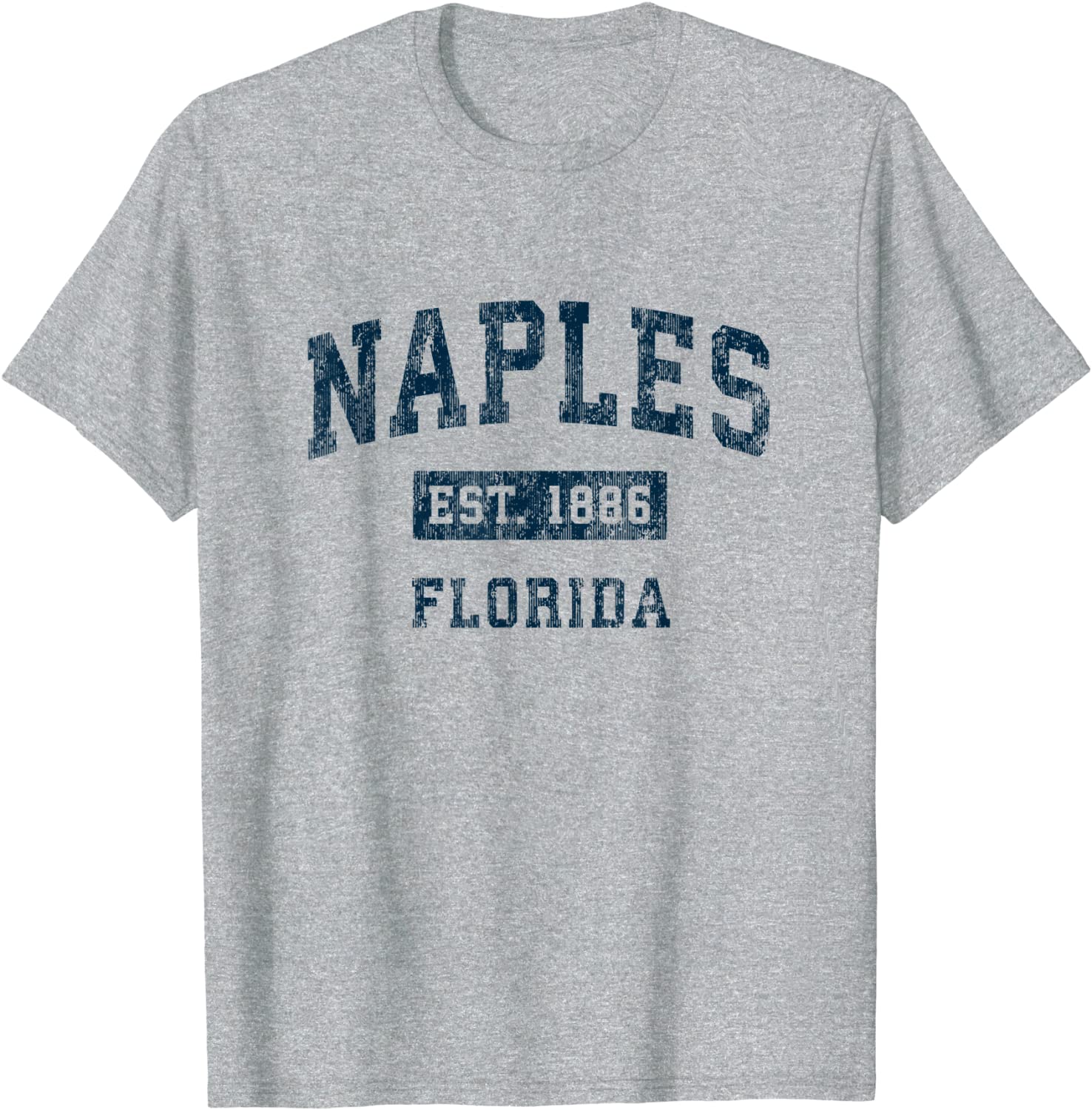 Naples Florida FL Vintage Sports Design Navy Print T-Shirt