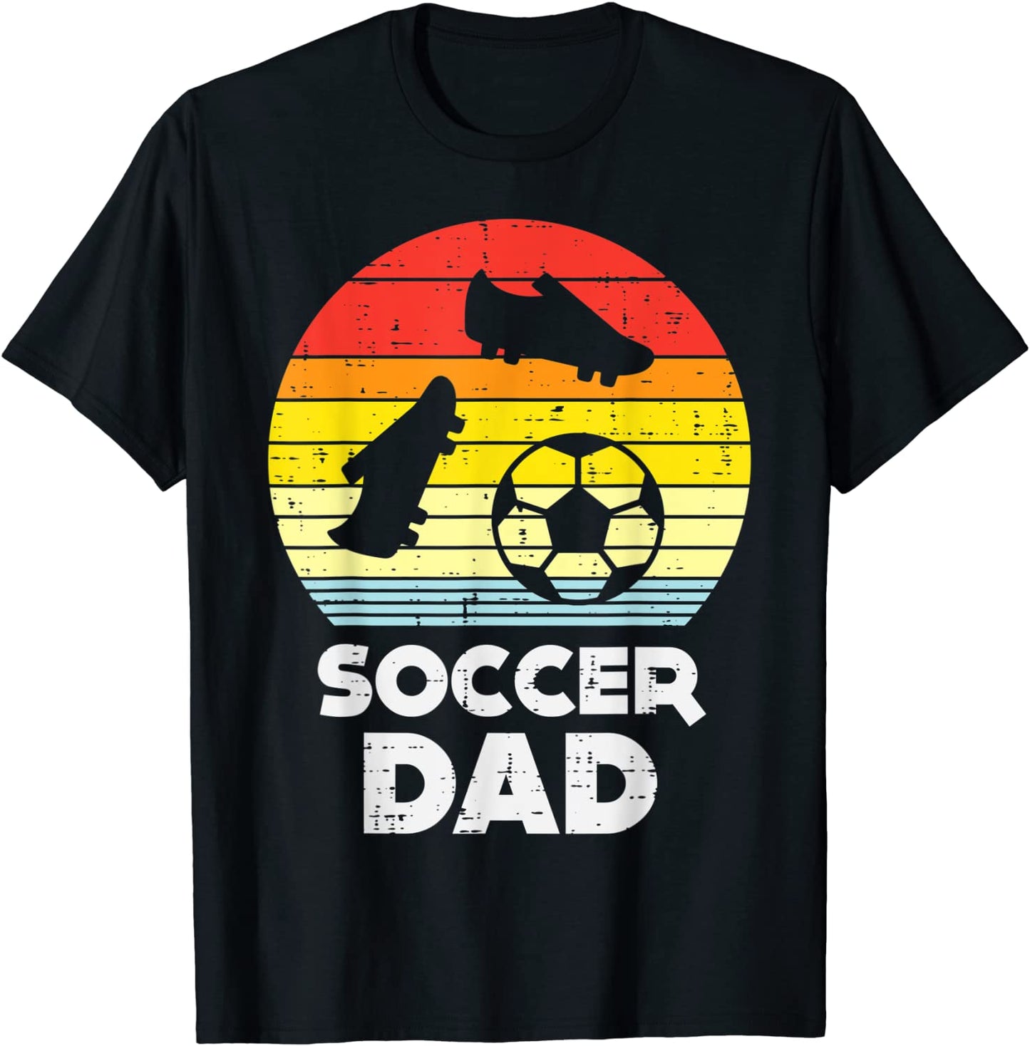 Mens Soccer Dad Sunset Retro Football Player Sport Lover Men Gift T-Shirt