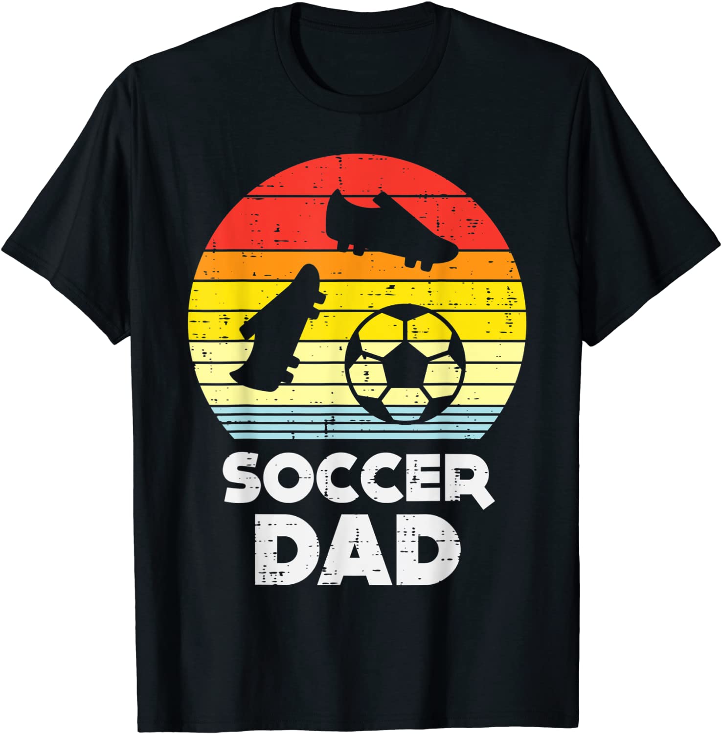 Mens Soccer Dad Sunset Retro Football Player Sport Lover Men Gift T-Shirt