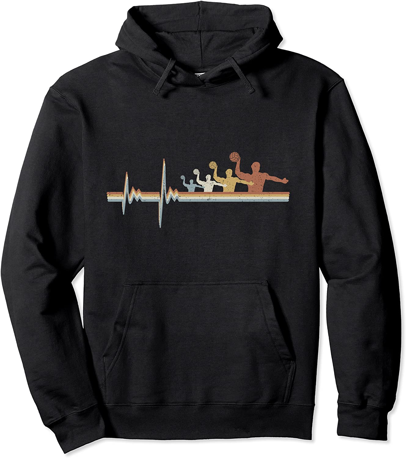 Retro Water Polo EKG Gift I Vintage H2O Polo Pullover Hoodie