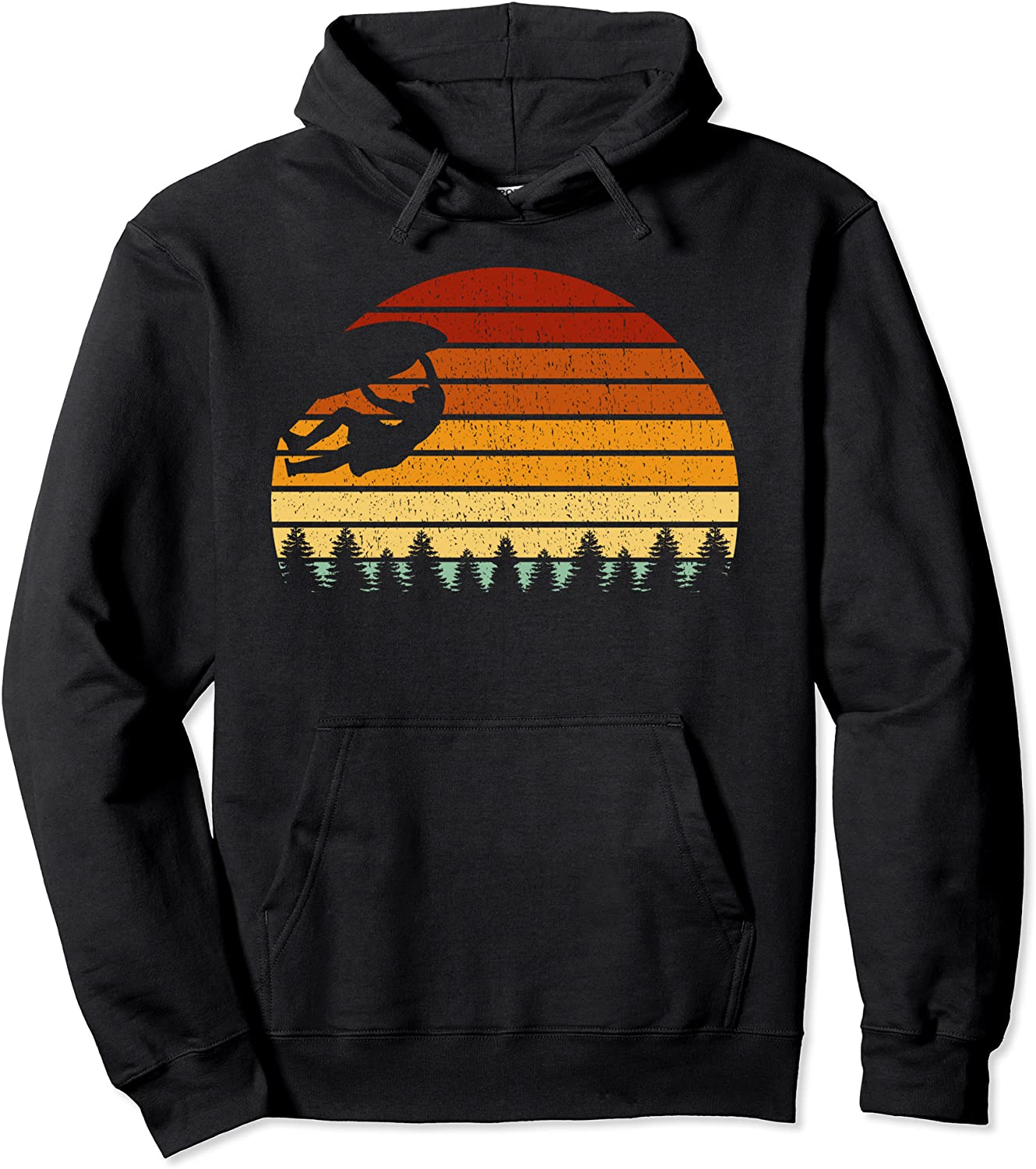 Vintage Sunset Climbing Gift For Climbers and Boulderers Pullover Hoodie