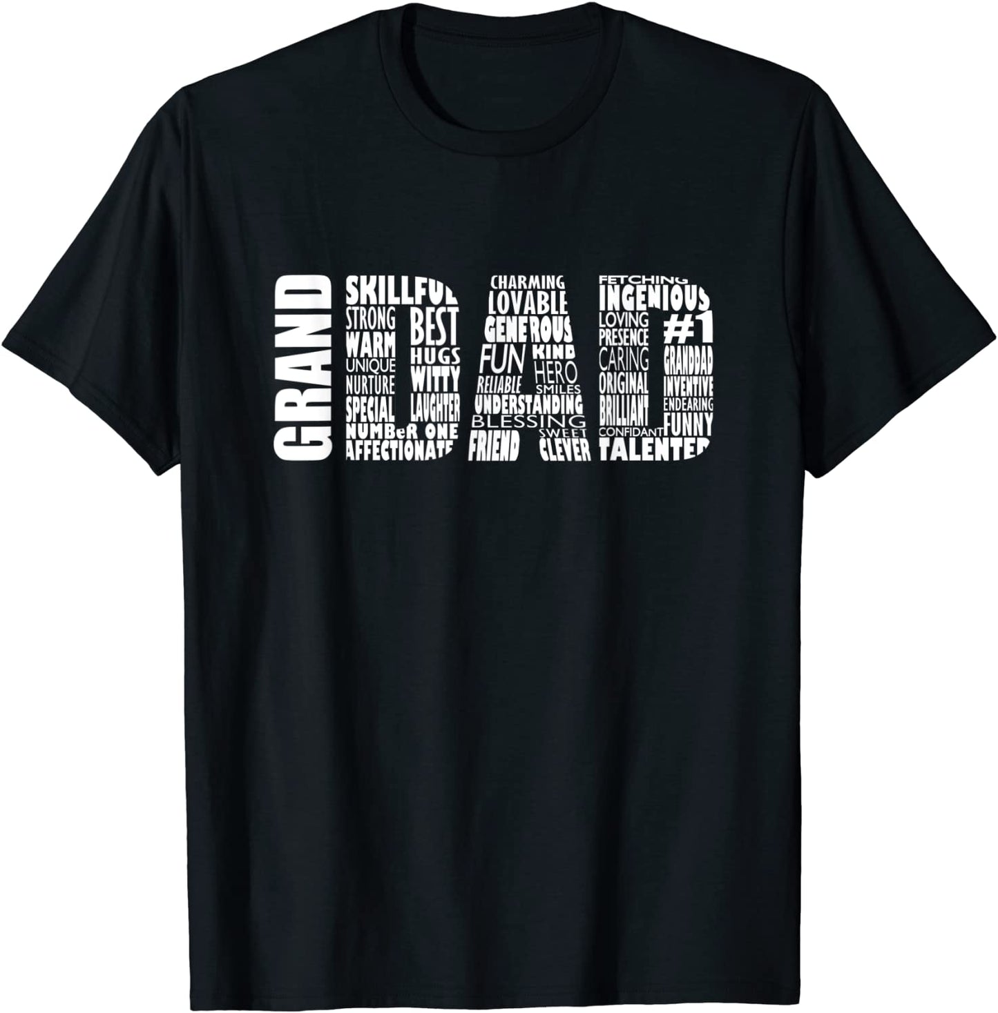 Mens Granddad Grandpa T-Shirt Word Cloud Fathers Day Gift