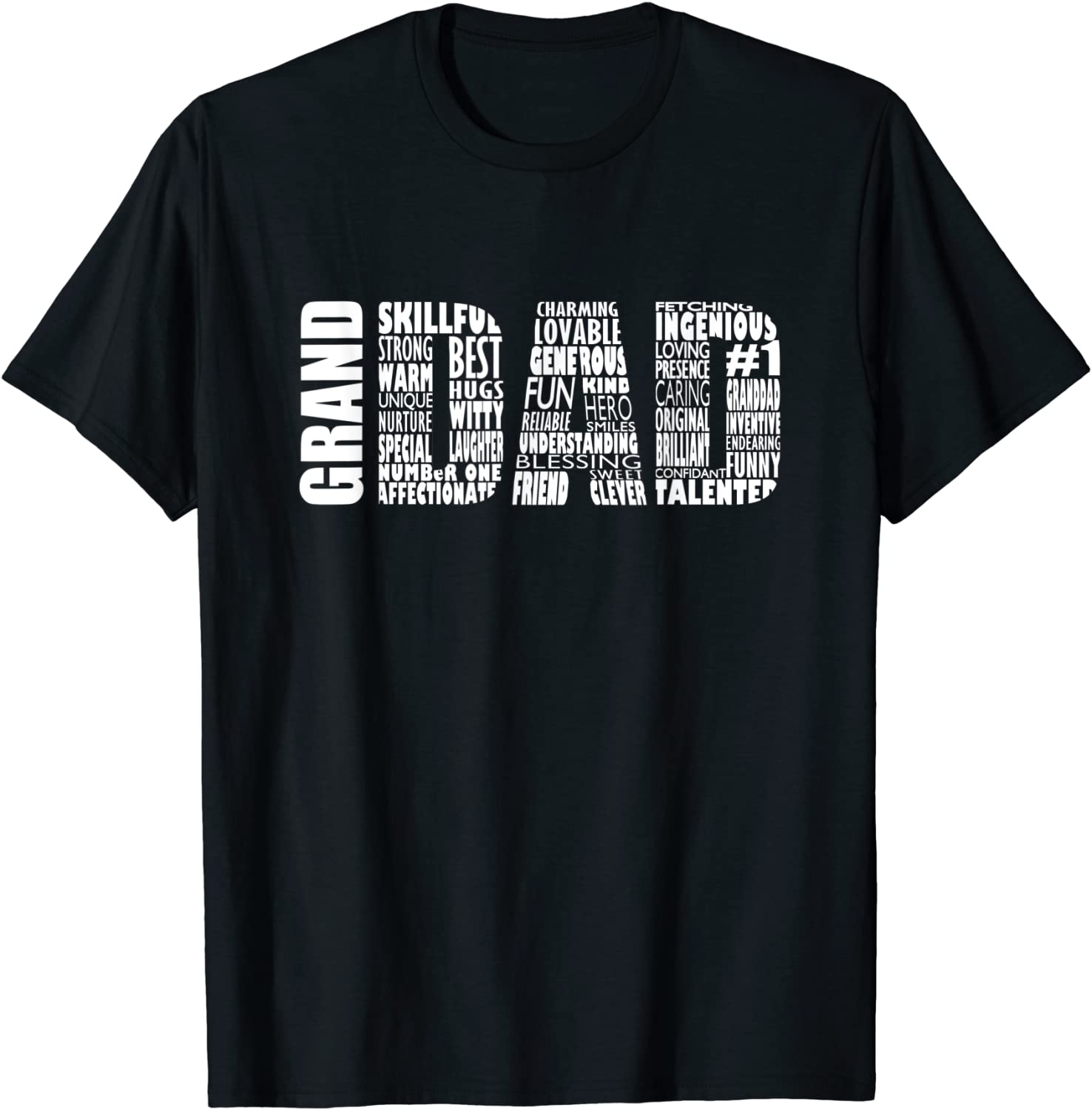 Mens Granddad Grandpa T-Shirt Word Cloud Fathers Day Gift