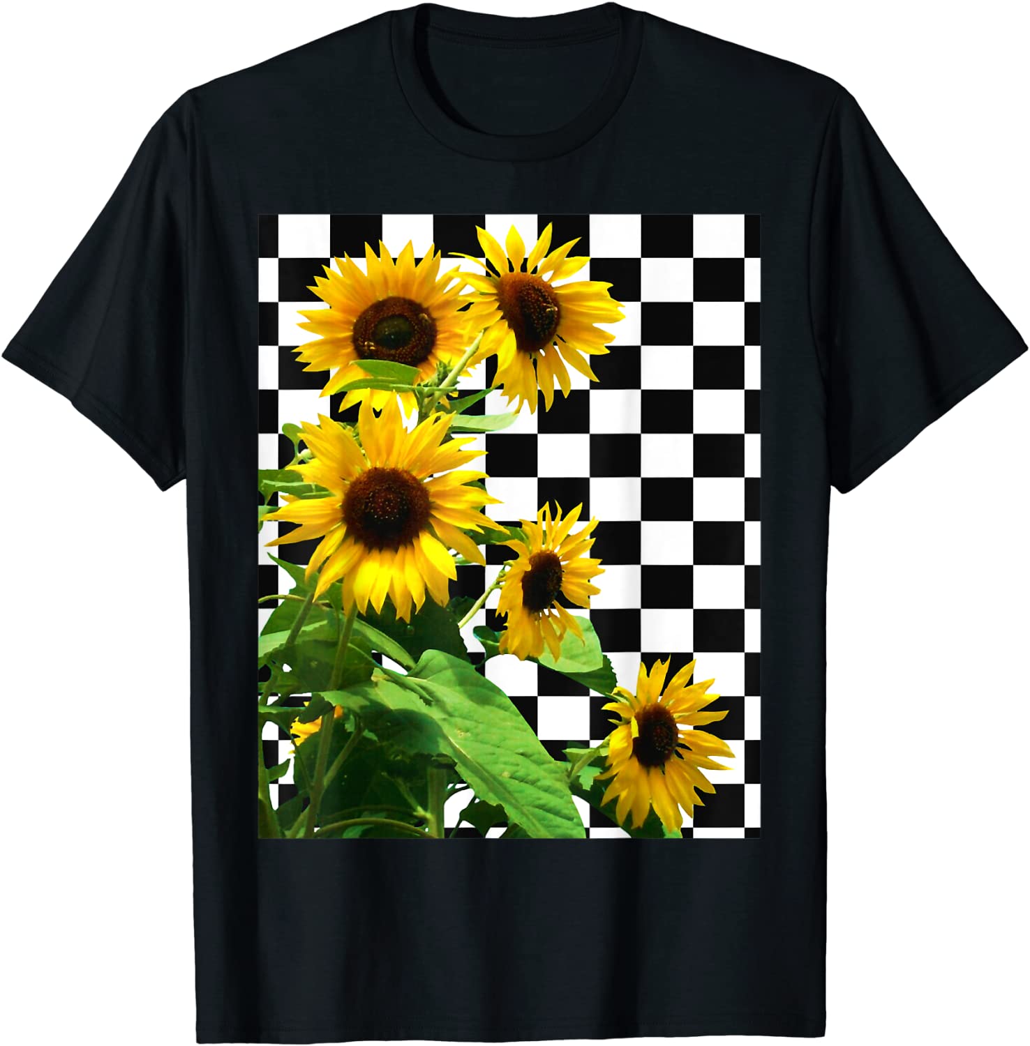 Checkerboard Sunflower T-Shirt