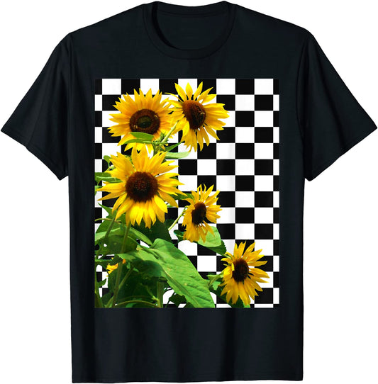 Checkerboard Sunflower T-Shirt