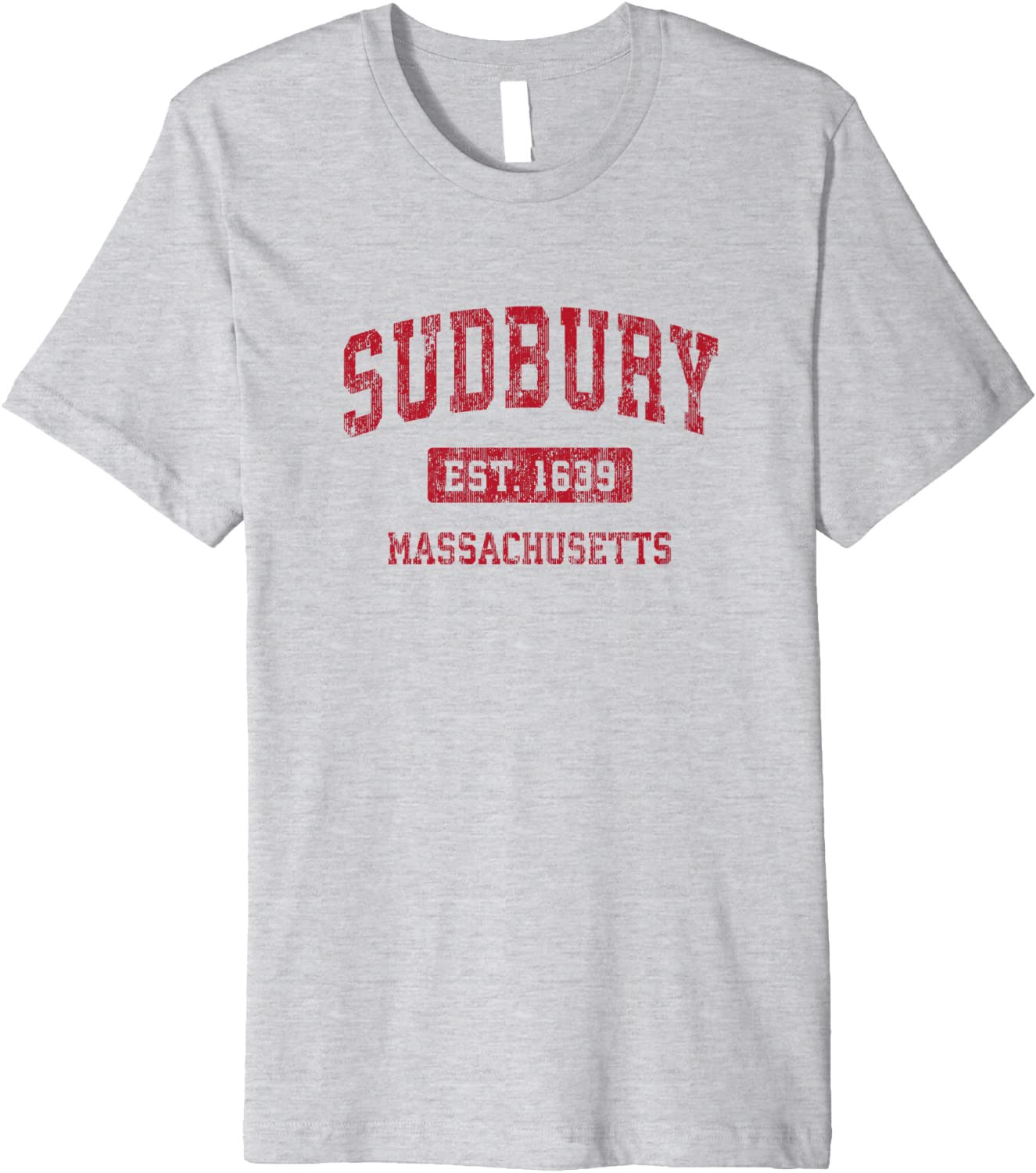 Mens Sudbury Massachusetts MA Vintage Sports Design Red Design Premium T-Shirt