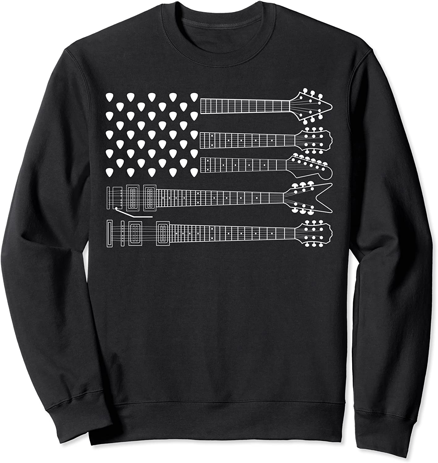 American Flag Guitar Pick Acoustic Musician Bass Guitarist Sweatshirt