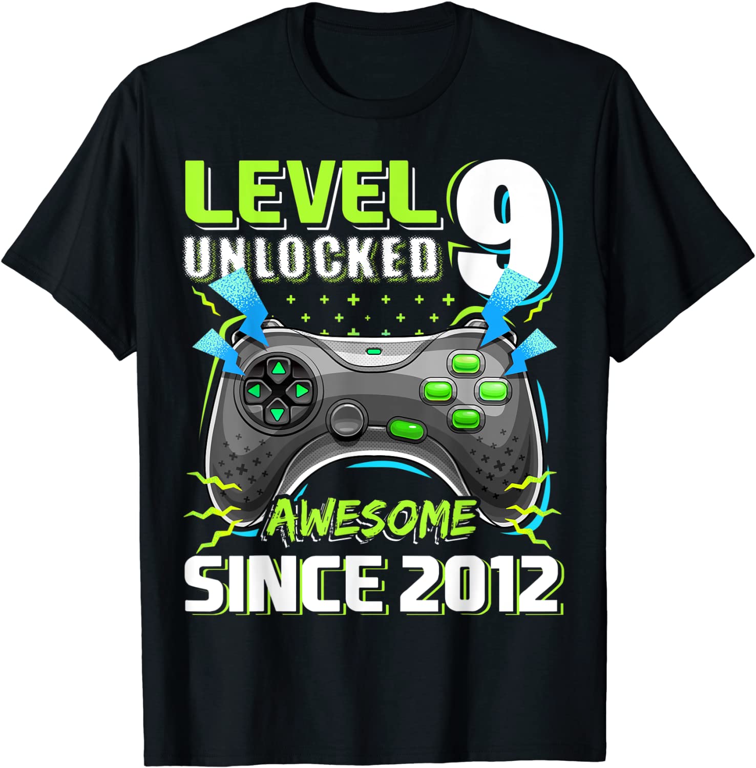 Level 9 Unlocked Awesome 2012 Video Game 9th Birthday Gift T-Shirt