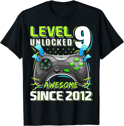 Level 9 Unlocked Awesome 2012 Video Game 9th Birthday Gift T-Shirt