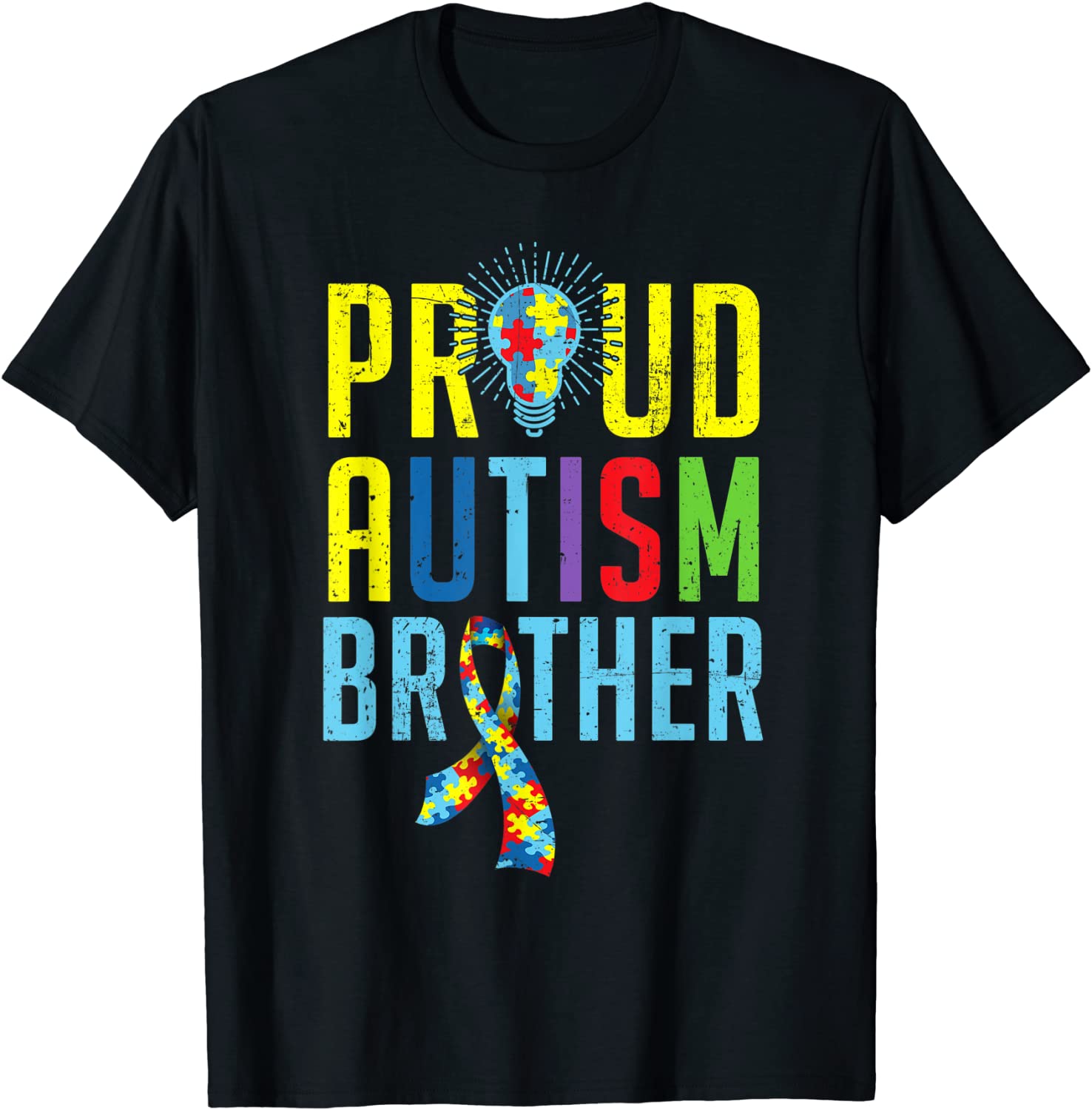 Proud Autism Brother Sibling Autism Awareness T-Shirt