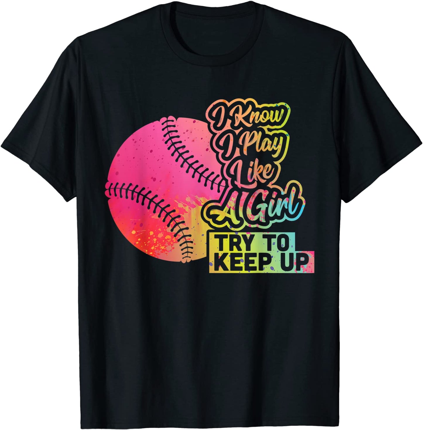 Baseball Women Funny Gift Team Play Like a Girl Softball T-Shirt