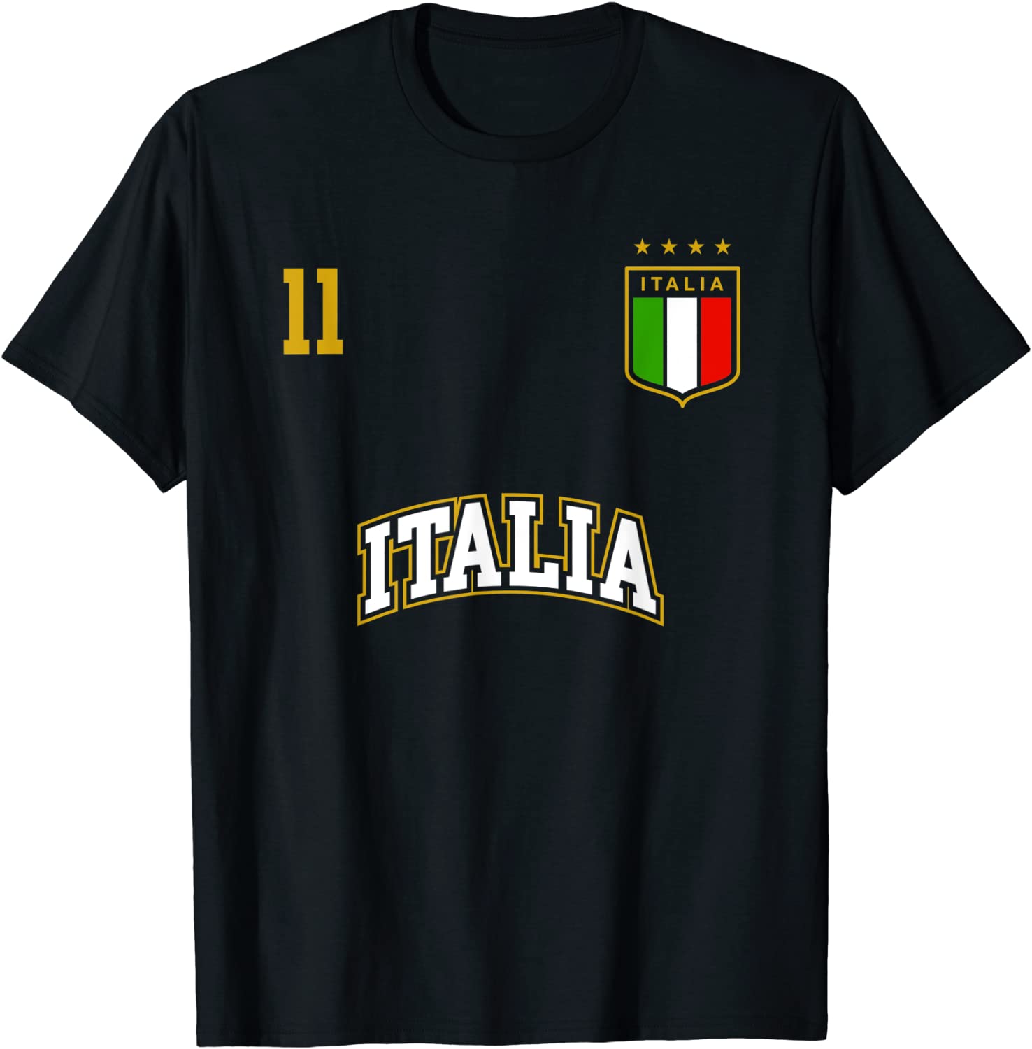 Italy Shirt Number 11 BACK Soccer Team Sports Italian Flag