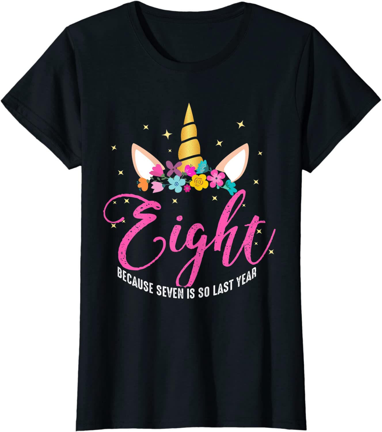 8 Years Old Birthday Girl Gifts Unicorn 8th Birthday T-Shirt