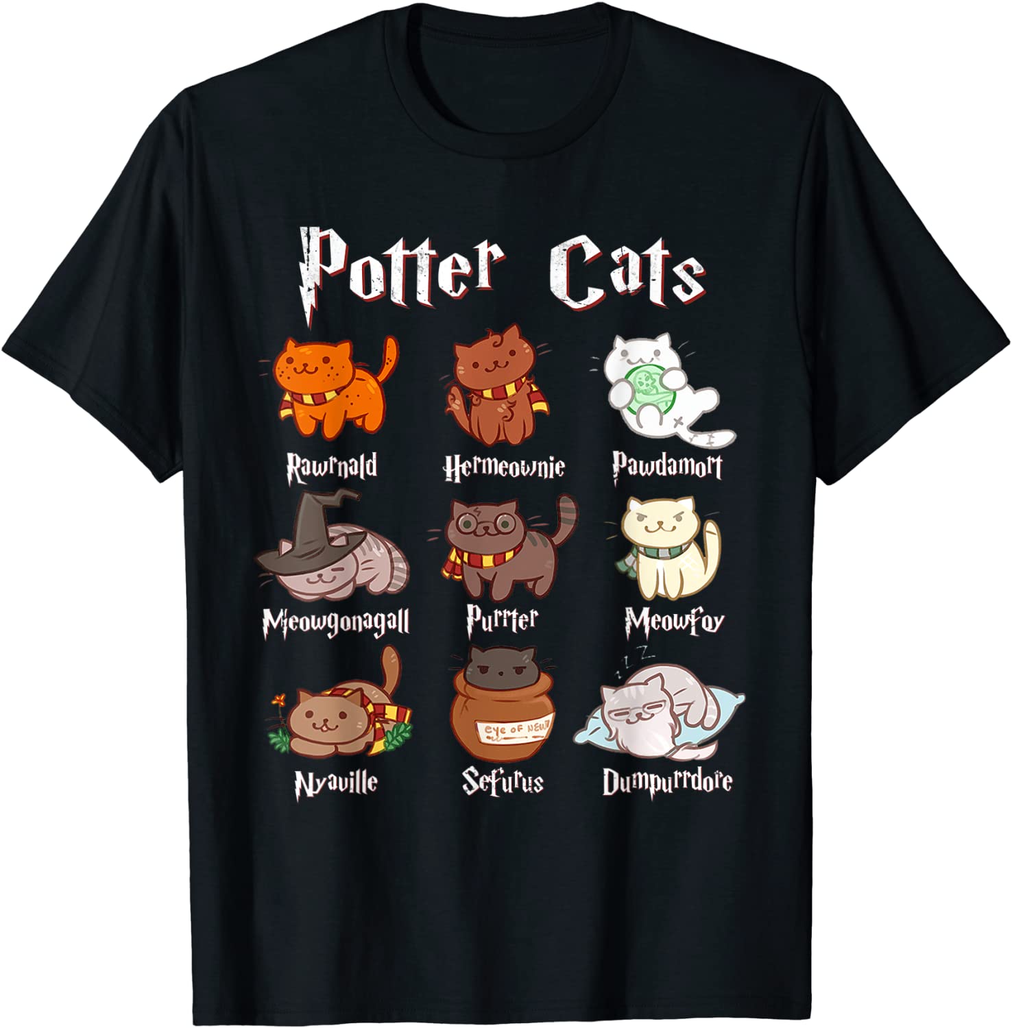 Potter Cats Cute Harry Pawter Kitten Gifts for Cat Lover T-Shirt