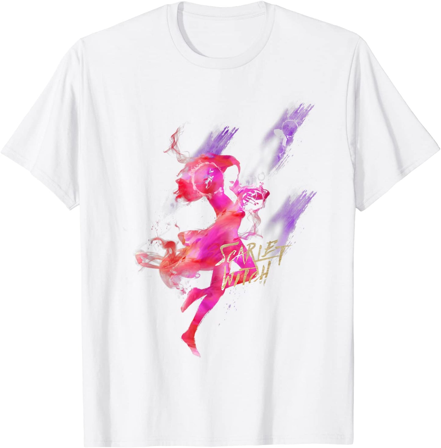 Marvel Scarlet Witch Silhouette Watercolor Poster T-Shirt