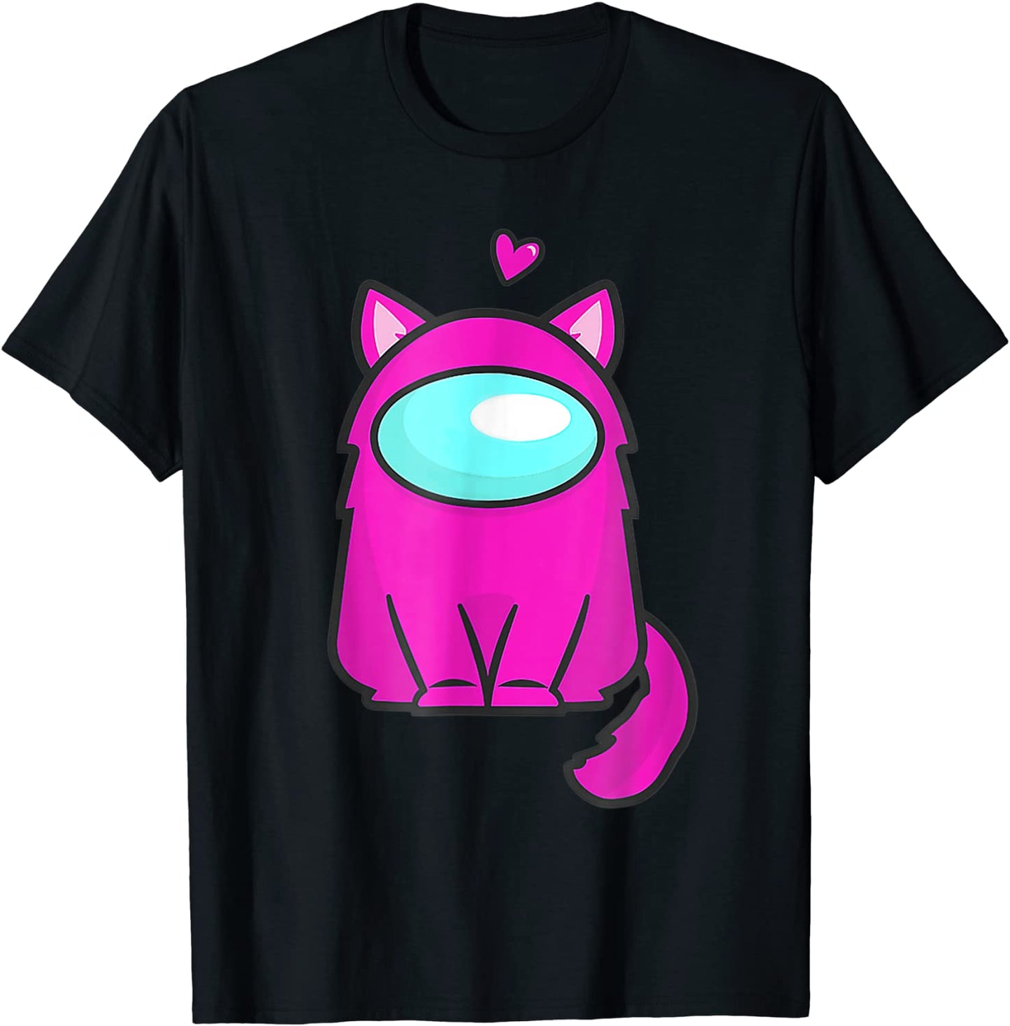 Cute Cat Astronaut Among me or us Nerdy Girl Gamer T-Shirt